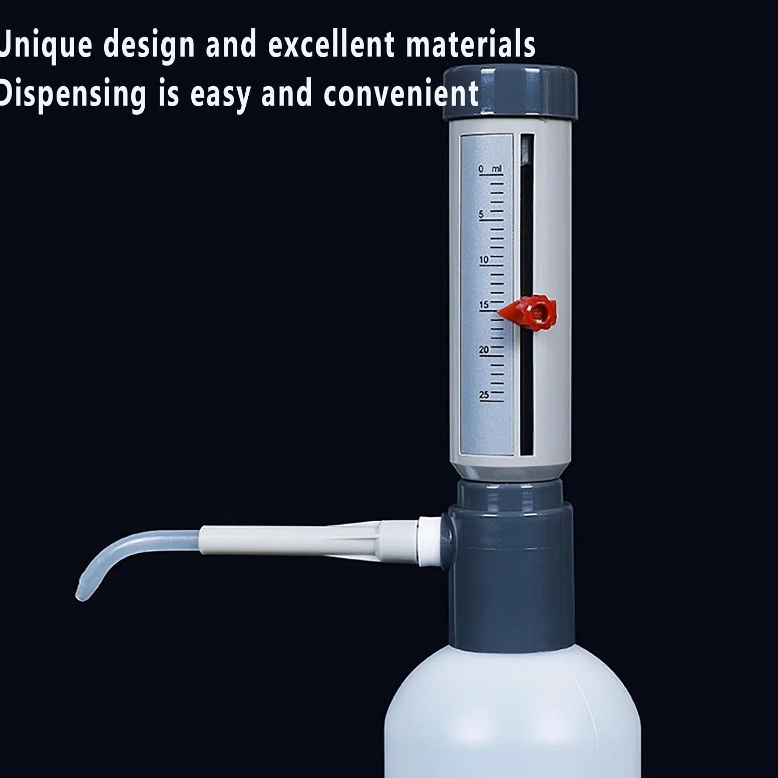 25-ml-Spender mit verstellbarer Kapazitätsskala für einfache und genaue Dosierung, kein Tropfen, verbesserte Effizienz, sicheres Pipettieren, ideal für Reagenzien auf Säurebasis