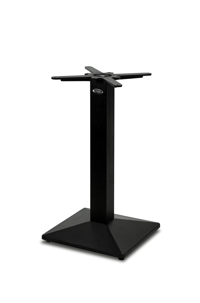 Premium Tischbein aus Gusseisen- PJ7007 | schwarz | Höhe 71 cm | Bodenplatte 42,5x42,5 cm | max. Tischplattengröße 80x80 cm | Ideal für Esstische