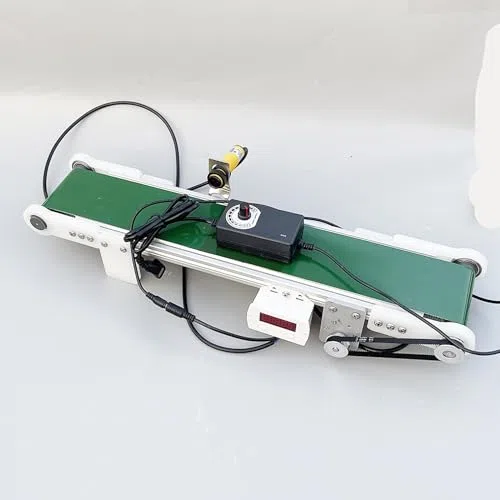 Desktop-Förderband mit automatischem Zähler, einstellbare Geschwindigkeit, 1,8–7,6 cm/s, 10 x 100 cm, 116 U/min, perfekt für wissenschaftliche Experimente, pädagogisches Werkzeug für