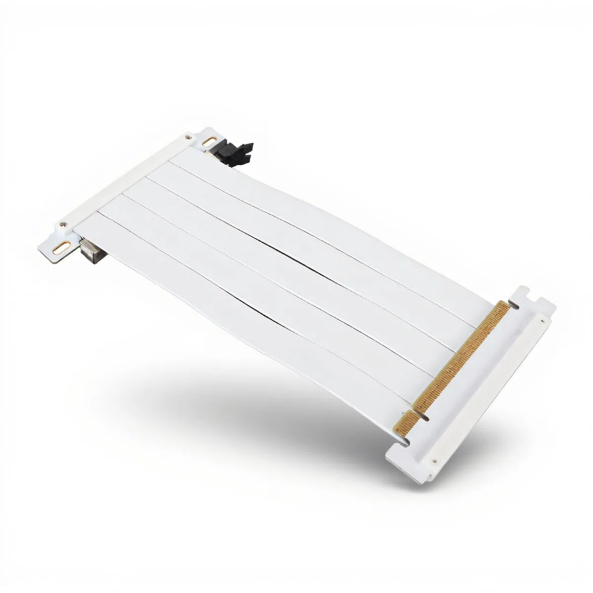 PCIe 4.0 Riser-Kabel, X16 GPU-Verlängerung, 180 Grad Weiß | Hochgeschwindigkeits flexibles doppelseitiges Riser-Kabel mit Schutzschild für vertikale GPU-Montage