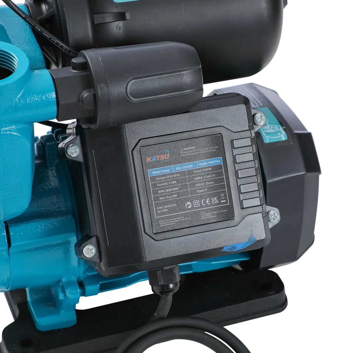 KATSU Wasserpumpe Hauswasserwerk Gartenpumpe 370W, Automatische Druckregelung, selbstansaugend geeignet für Haus- und Gartenwasserhähne 151436