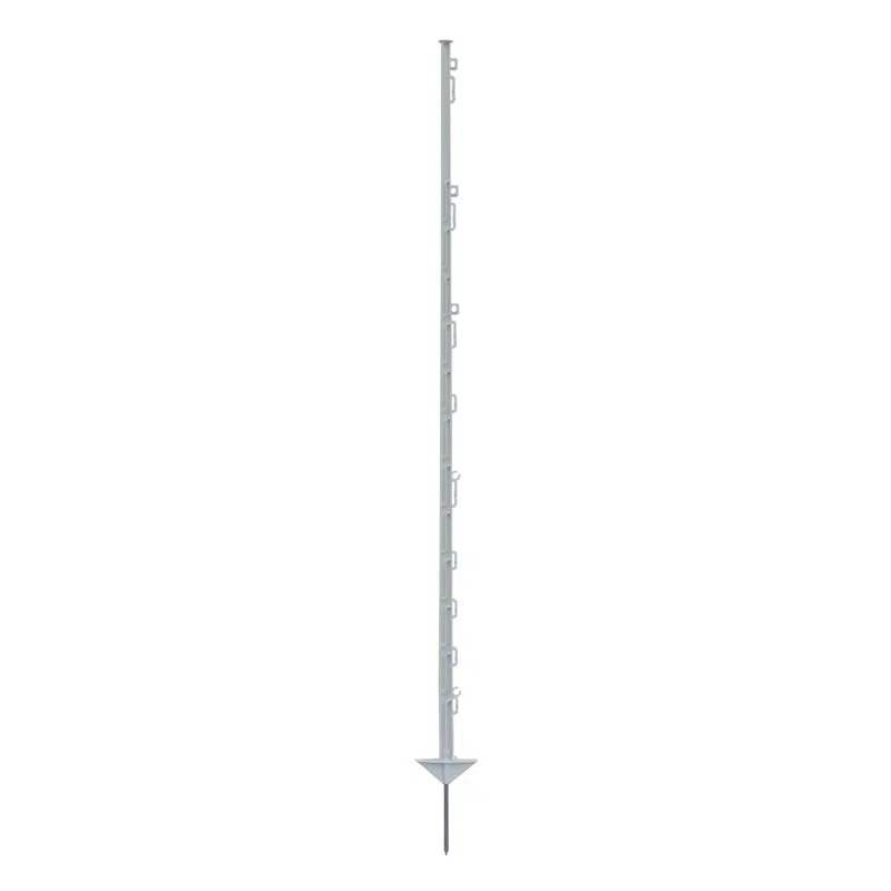 VOSS.farming 20x Weidezaunpfähle, Kunststoff, 150 cm, 14 Ösen, weiß