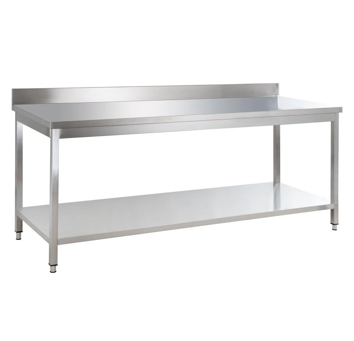 GastroHero Edelstahl Arbeitstisch I Arbeitstisch 100x60 cm mit Grundboden I ohne Aufkantung I Edelstahltisch für Gastronomie I Gasto Tisch AISI 201 (2000 x 700 x 850 mm, mit Aufkantung)
