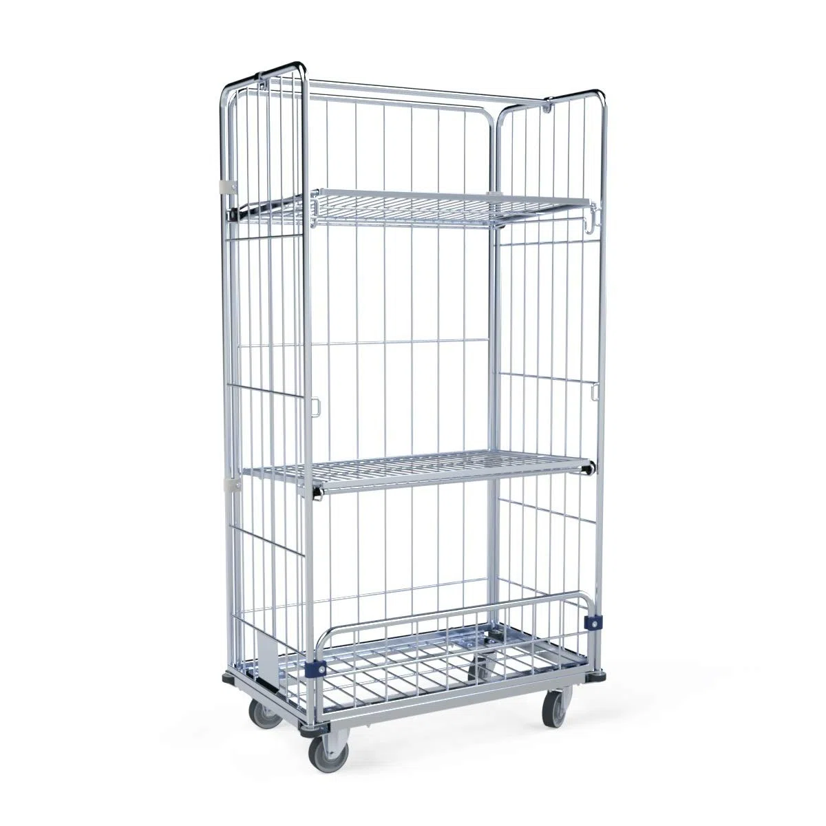 Wäschewagen 940x560x1760 mm 4-seitig mit Stahlboden