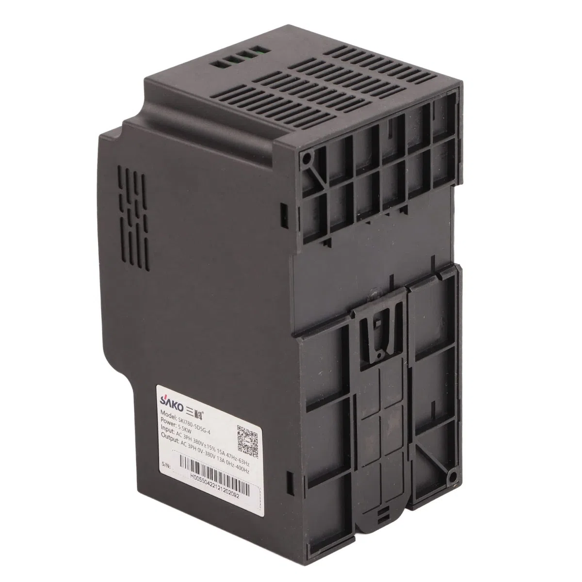 SKI780-5D5G-4 Frequenzumrichter, 5,5 KW, 380V, 3-Phasen-Eingang/Ausgang | Frequenzumrichter für leichte Anwendungen, Stromvektorregelung, 13 A, 180 x 115 x 95 mm, Angepasste Motorleistung 5,5 kW