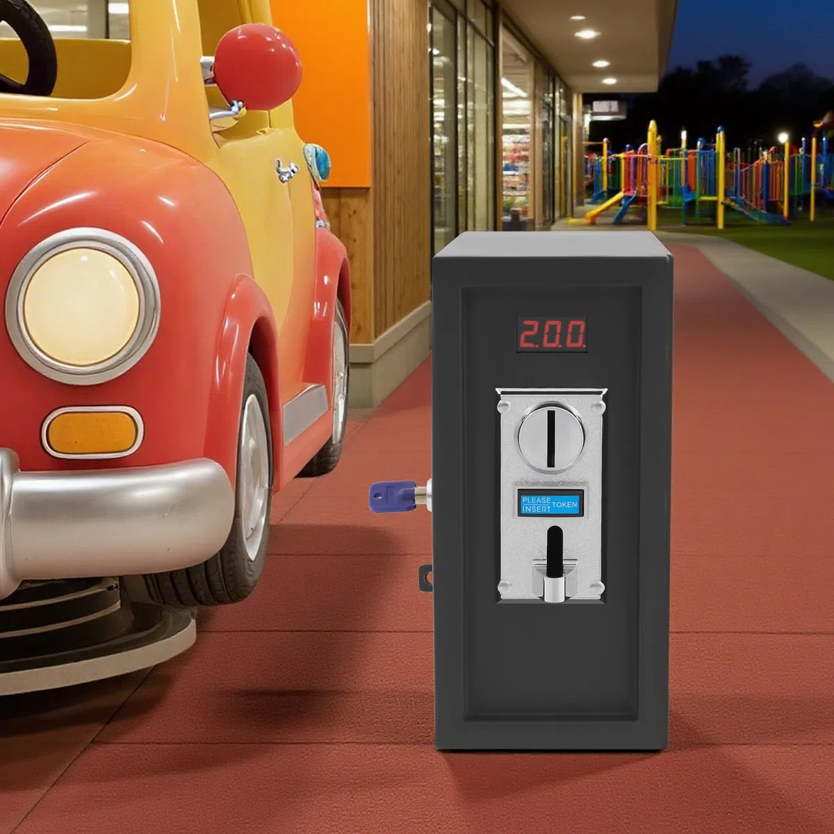 Münzautomat Zeitschaltuhr 220 V 1250 W, Timer Steuerbox mit LED Anzeige für Waschmaschine Massagesessel, Münzgerät 30 A für Spielautomaten, Metall Münzbox mit Zeitakkumulation