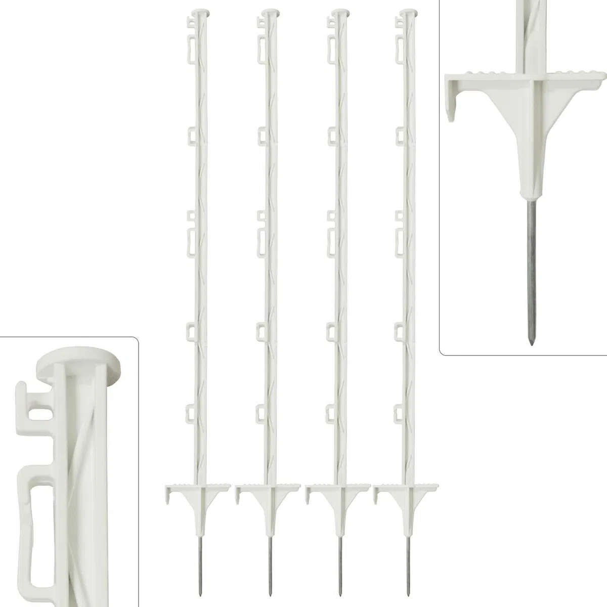 Weidezaunpfähle 105 cm hoch, weiß 20 Stück - Made in Germany