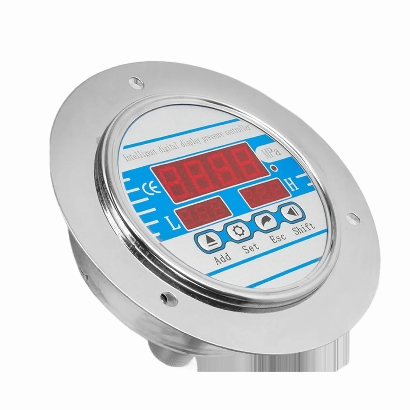 Druckregler, 0–60 MPa digitales Manometer, 100 mm Zifferblatt, elektronischer Kontakt, hydraulisches Manometer, 200 bar, 400 bar, Manometer M20 x 1,5(M20-1.5 Axial,0-0.1Mpa)