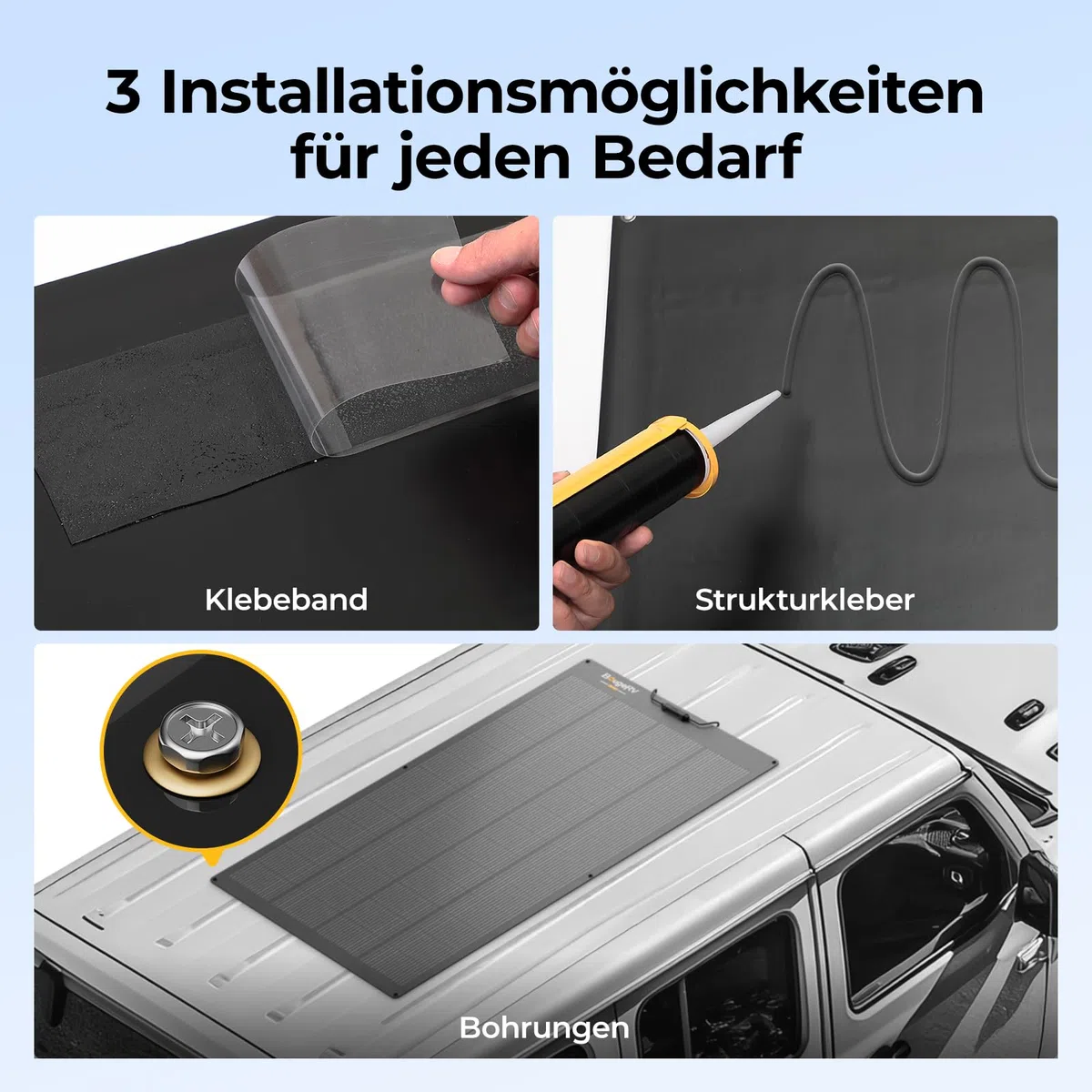 BougeRV Arch Pro 200W Flexible Solarpanel mit 28 Bypass-Dioden, Schattentolerantes Biegsam PV Panel, N-Typ 16BB Zellen, 25% Effizienz, ETFE Monokristallin Solarmodul, IP68, für Wohnmobil Boot 12/24V