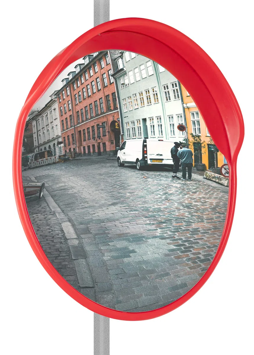 Stagecaptain MC-60 Mirrcon Verkehrsspiegel, Konvexer Verkehrsspiegel | Durchmesser: 60 cm, 130° Sichtfeld, Für Wand- und Rohrmontage, Flexible Spiegelfläche, daher unzerbrechlich, Gewicht: 1, 0 kg