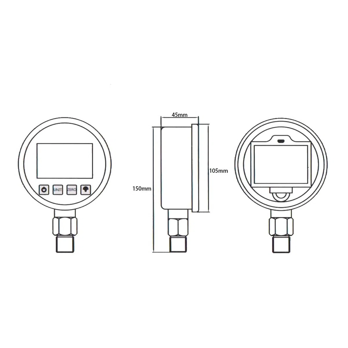 Edelstahl-Manometer, Genauigkeit 0,2. Digitales hydraulisches Manometer, Wassermesswerkzeuge(-1bar-4bar)