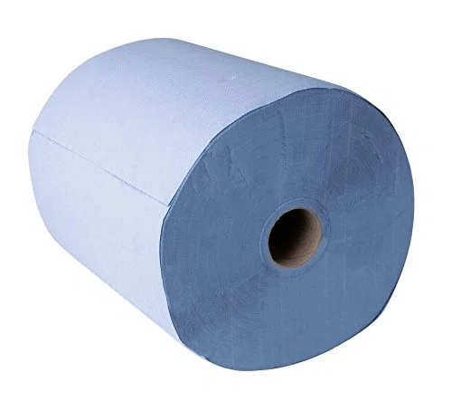 Reinigungstuch I Papiertuchrolle blau I 3-lagig I 500 Abrisse I 38 x 38 cm I Zum Reinigen und Entfetten von Werkzeugen, Karosserieteilen etc. I Nass- und reissfest I Deagreasing cloth