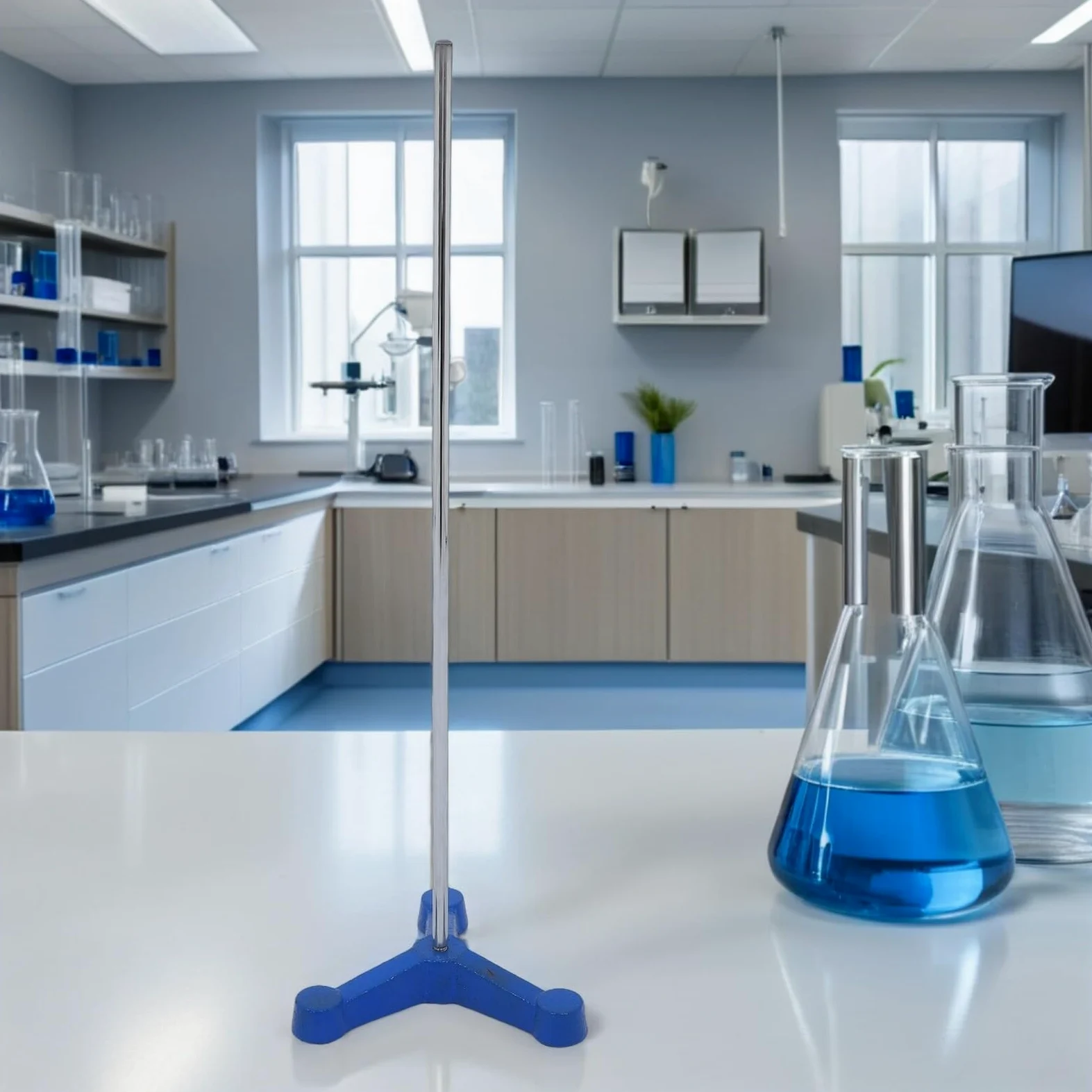 Alasum Dreibeinstativ Laborstativfuß aus Eisen mit Stabilem Metallfuß und Vielseitiger Unterstützung für Laborgeräte und Glaswaren im Chemielabor