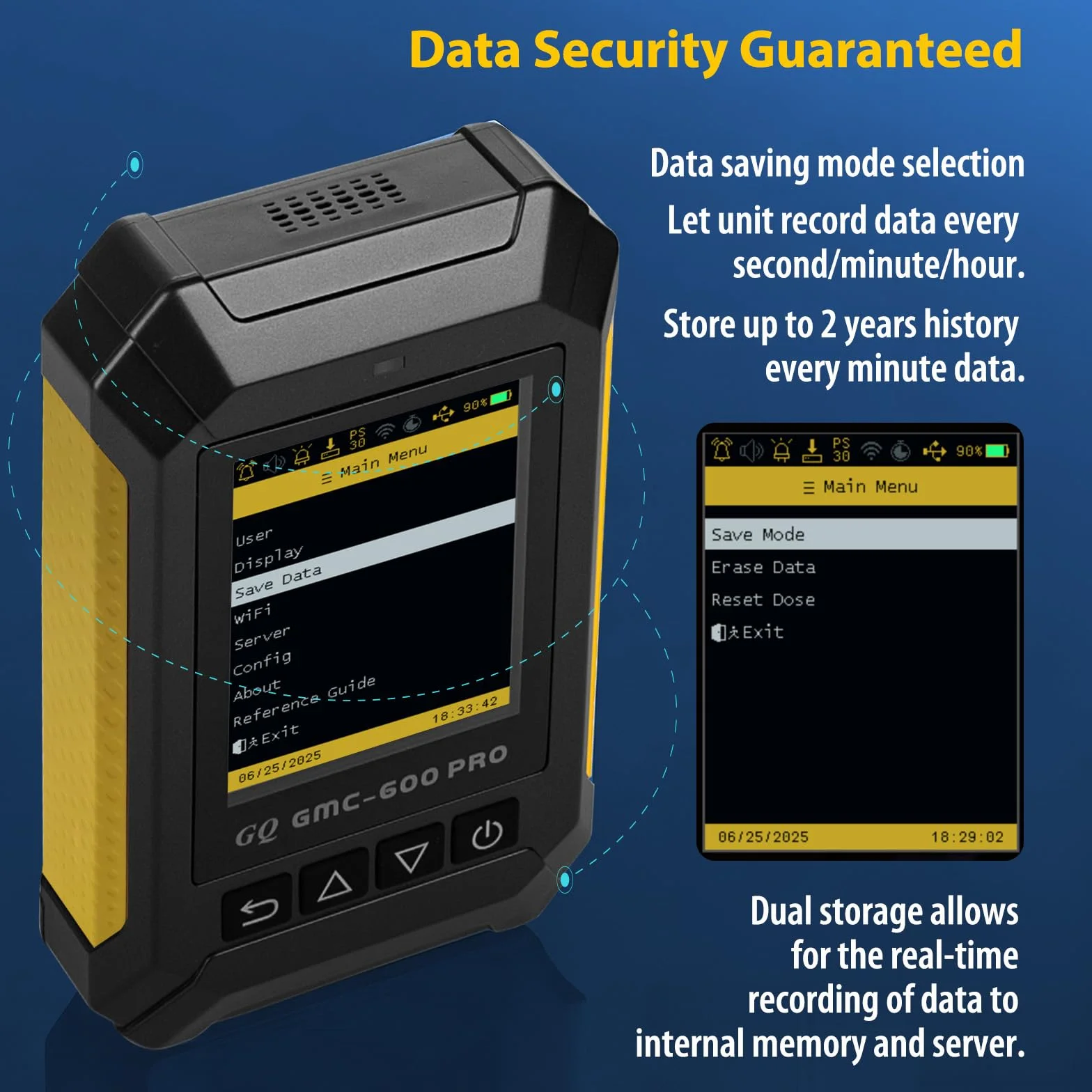 GQ GMC-600 PRO Geigerzähler, Nuklearstrahlungsdetektor, Dosimeter für Alpha, Beta, Gamma, Röntgenstrahlung, tragbarer Strahlungsmonitor mit Echtzeitdaten, globaler Datenfreigabe (GMC 600 PRO)