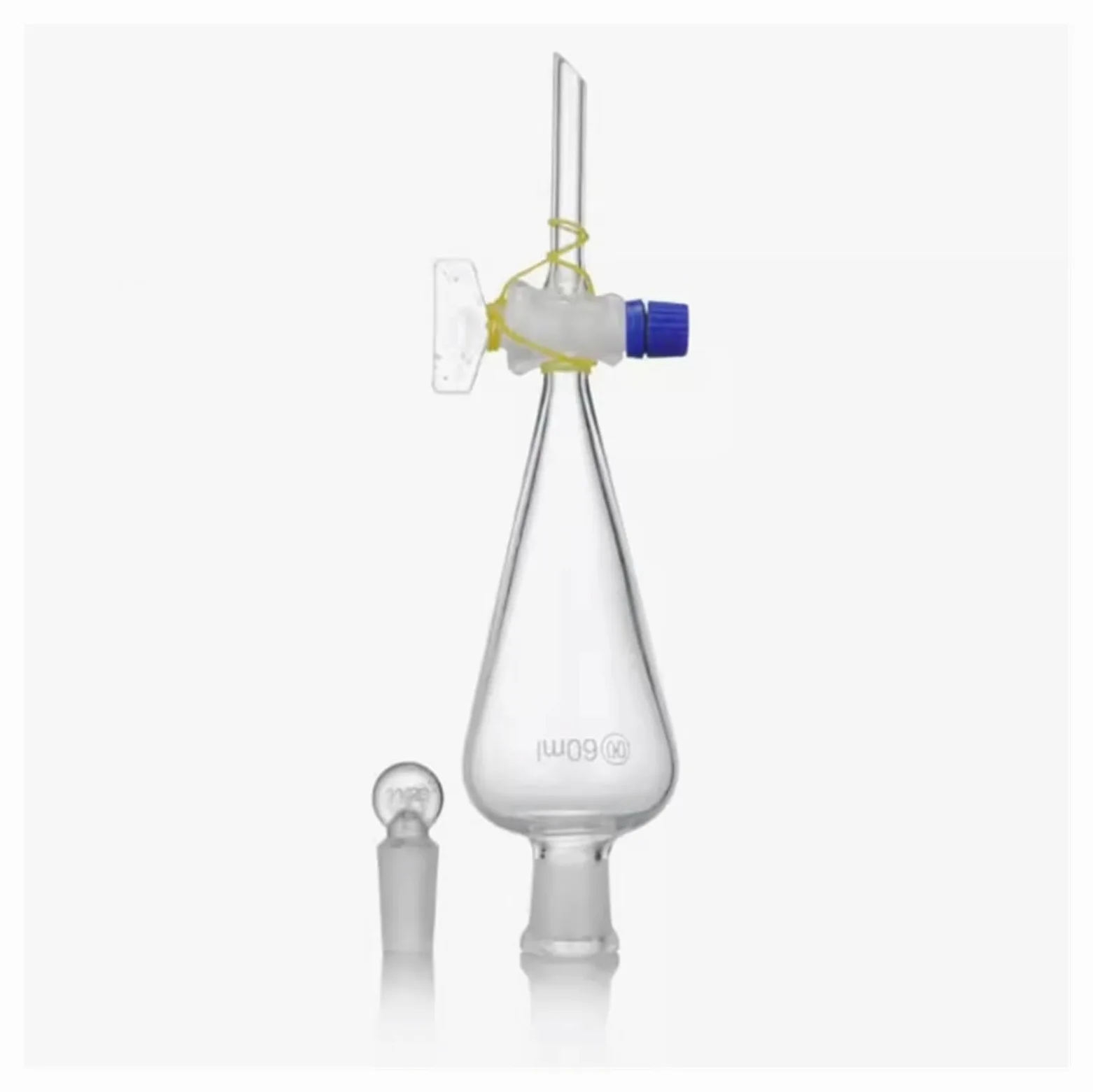 1 x Laborglas, birnenförmig, konischer Trenntrichter, Laborglas(60ML)