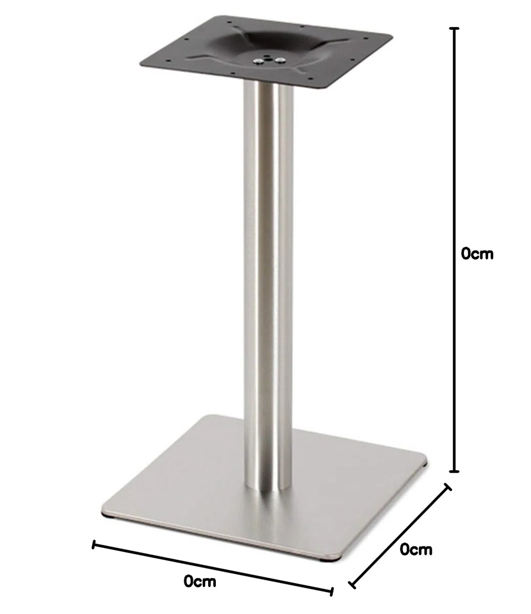 Kaibrite Tischgestell, 72CM Tischsäule Edelstahl Quadratisch Bodenplatte Metall Untergestell Tischfuß Leg für Cafe, Bistro, Imbiss