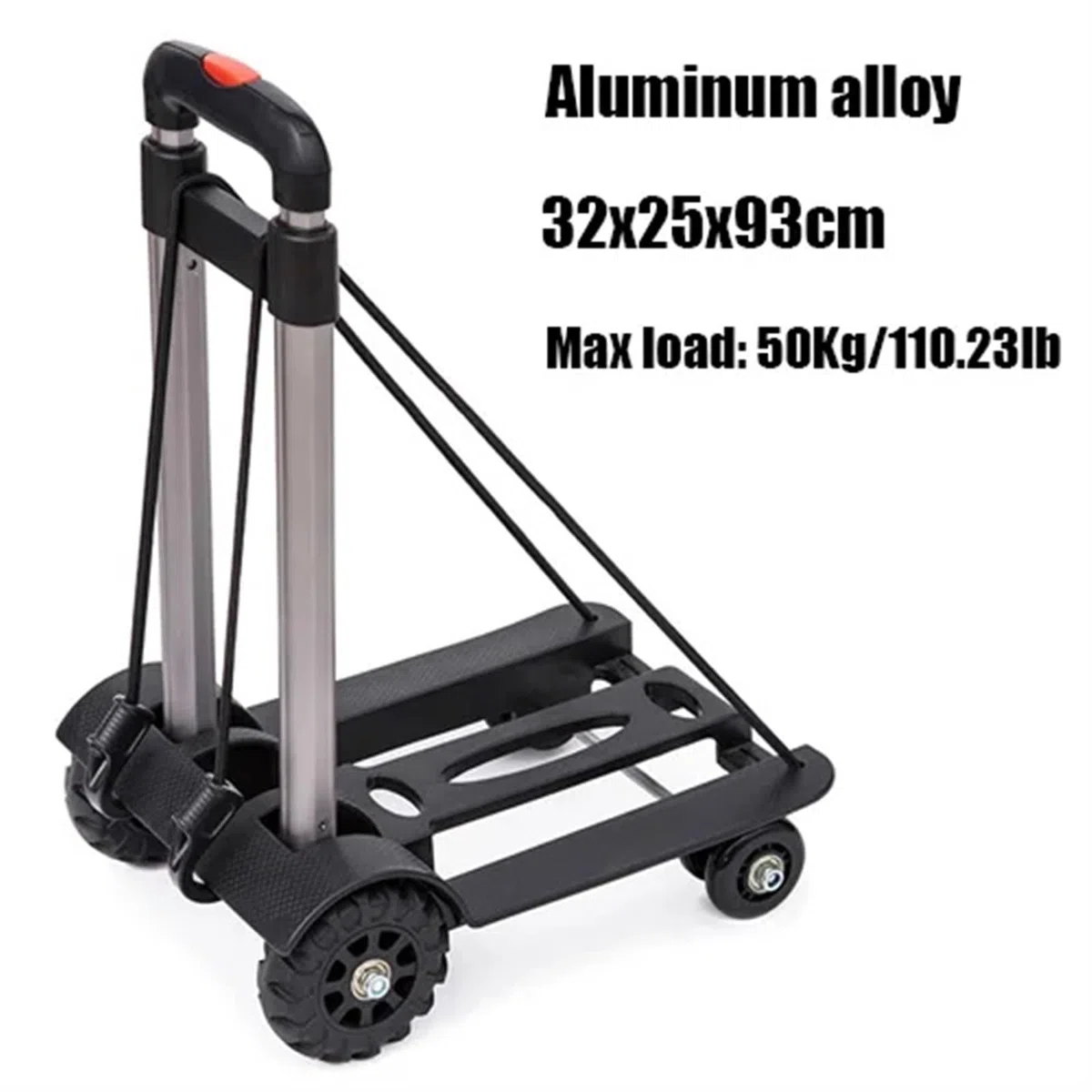 Handwagen Klappbar Robuster, Faltbarer Handsack mit Rädern, zusammenklappbarer LKW, Schubkarre, Reisegepäck, Einkaufswagen, tragbarer Wagen FüR GepäCk Reisen Einkaufen(32 * 25 * 93cm)