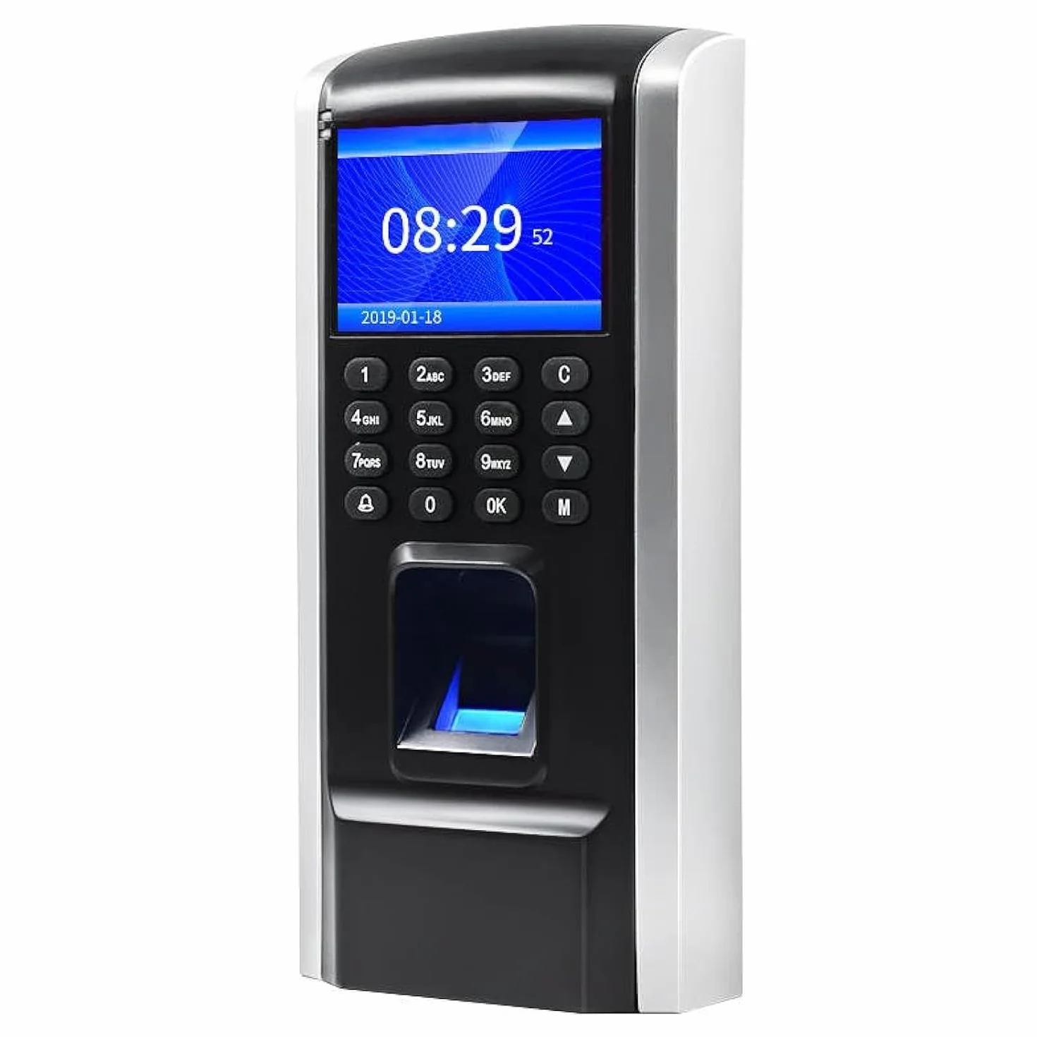 HDWR CTR12 Zeiterfassung, Stechuhr mit Fingerabdruck und RFID-Karte | Terminal für Kleinbetriebe, 125-kHz-Kartensystem, Passwort, Zeitplanung, Betrieb ohne Abo und Software