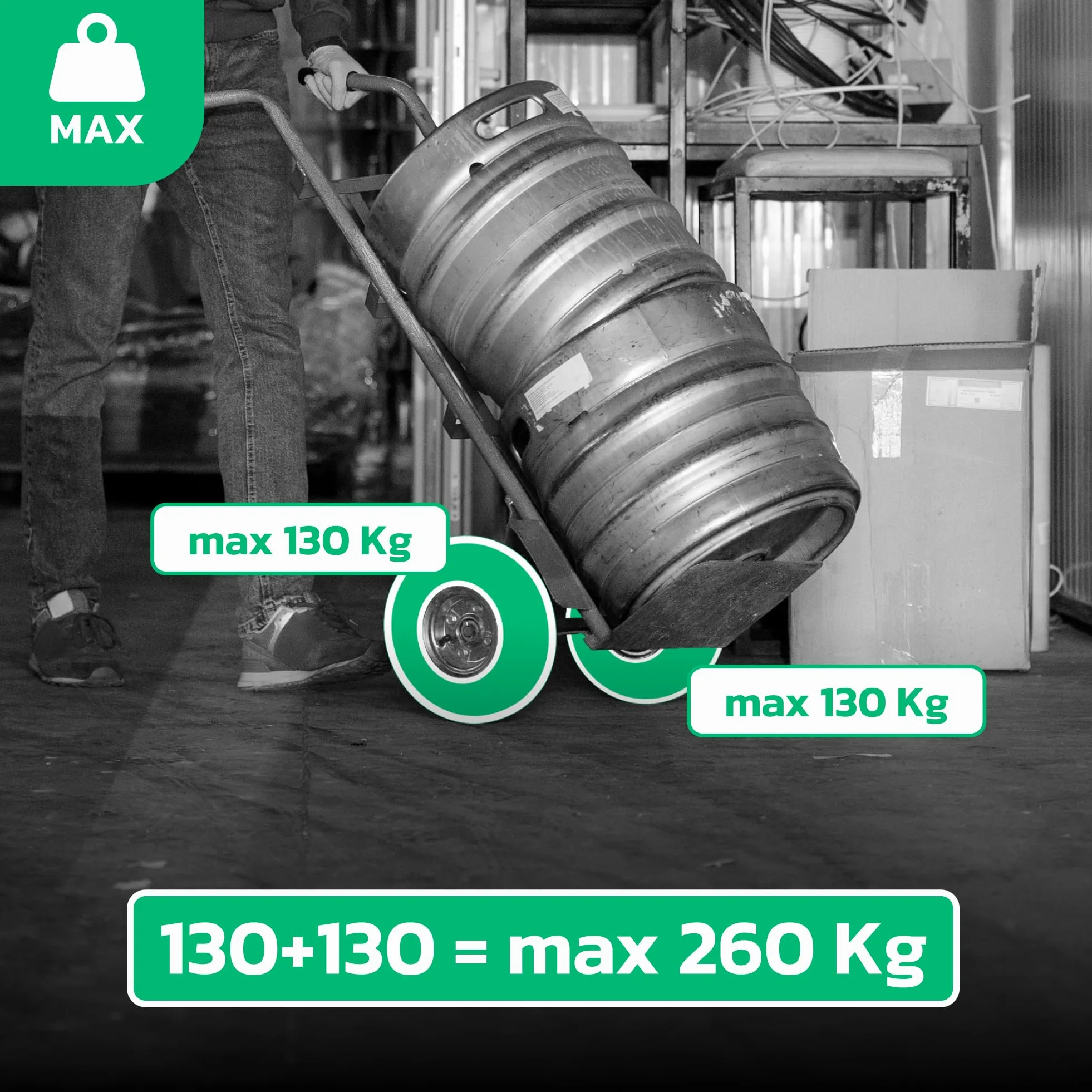 Aufblasbares Rad 4,10/3,50-4 (x2) Nabe 55 mm und Bohrung 20 mm – für Sackkarre, Wagen, Schubkarre usw. Komplettrad: Reifen + Schlauch mit gebogenem Ventil + Stahlfelge. MOOVMOOV