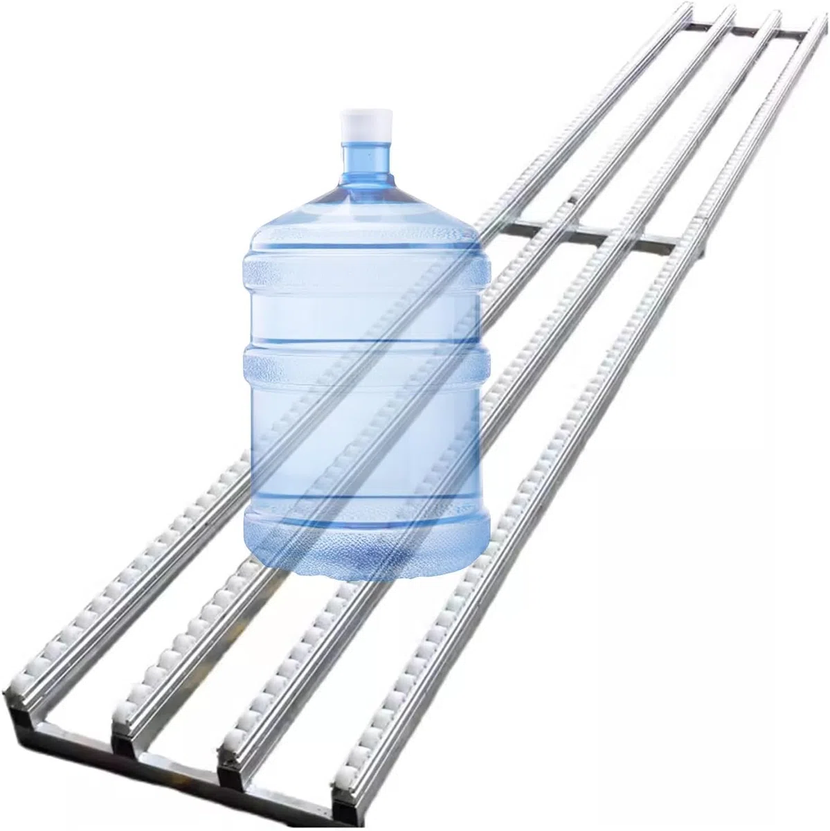 Nicht motorisierter Rollenbahntisch, 200 cm lang, ABS-Kunststoffrollen, erweiterbar, 4-Schienen-Design, ideal für Lager und Materialtransport, vielseitige Lösung für Unterböden