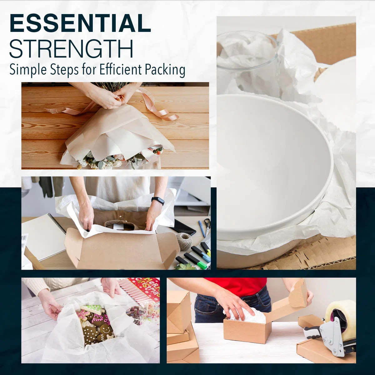 Weiße Großpackpapierbögen für Umzüge, 640 Blatt, 68,6 x 43,2 cm, 9 kg, Doppelpack, Zeitungsblätter – ein Muss in Ihrem Umzugsbedarf, Verpackungsmaterial, Umzugspapier