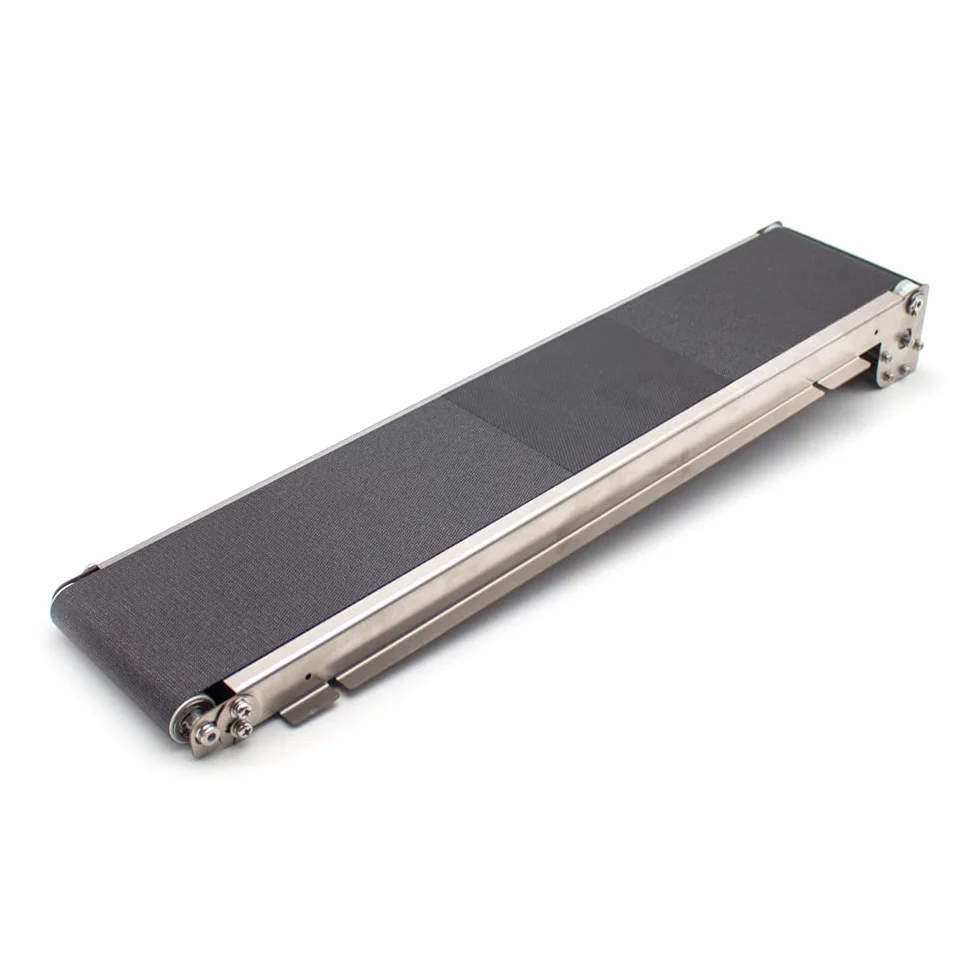 DC 24 V Edelstahl-Förderband, Mini-Frachtspur, automatischer Förderband, 460 mm x 85 mm, Traglast 3,5–5 kg 35U/min (Nur Maschine)