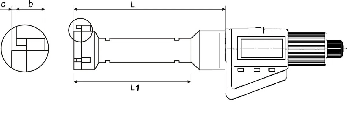 CNC QUALITÄT Digital-Dreipunkt-Innen-Messschraube Messbereich 12-16 mm - Innenmikrometer