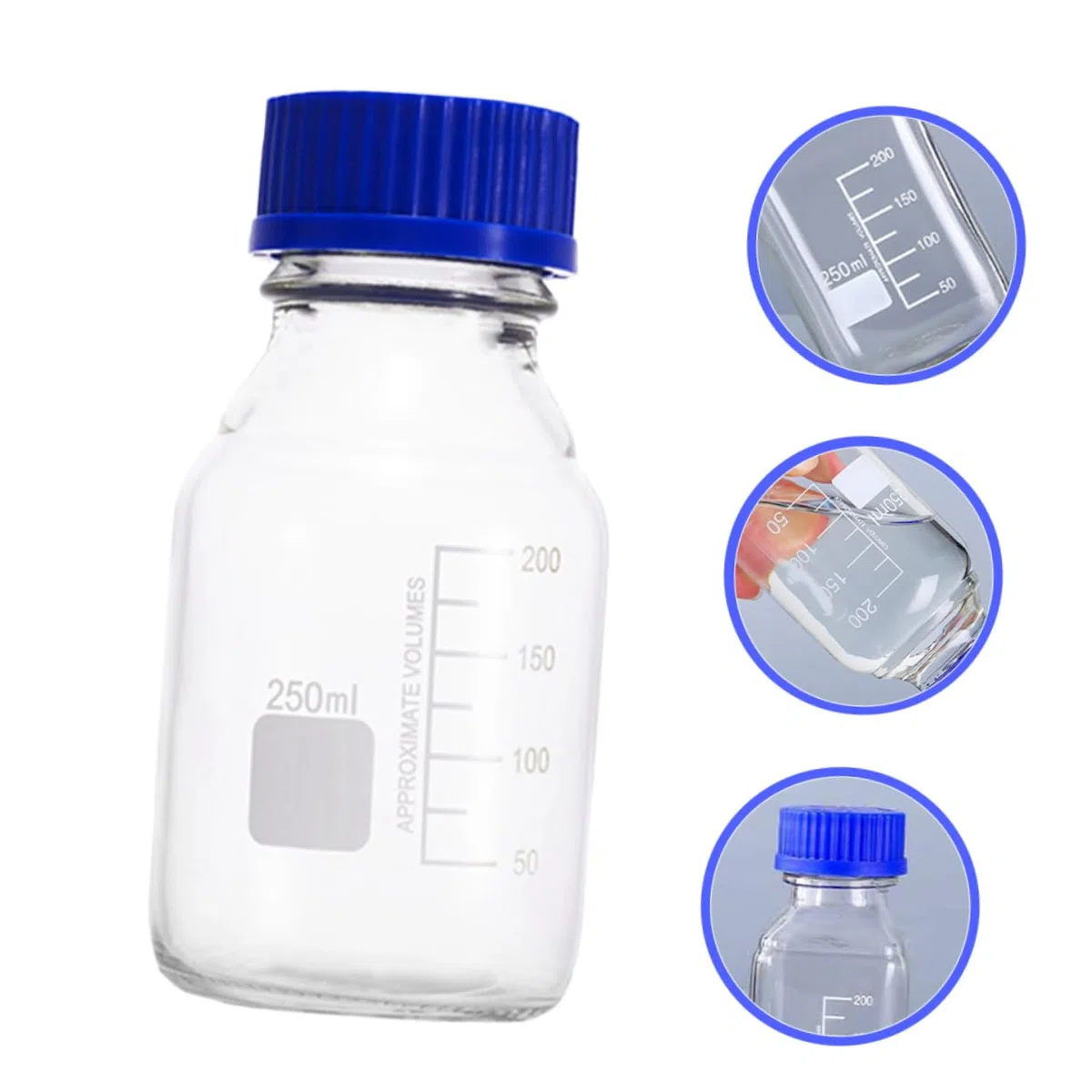 Ciieeo 3 Sätze Reagenzflasche Flaschen Für Chemische Reagenzien Graduierte Laborflasche Reagenzienflasche Mit Schraubverschluss Vorratsflaschen Probenflaschen Glas Transparent 2 Stück * 3