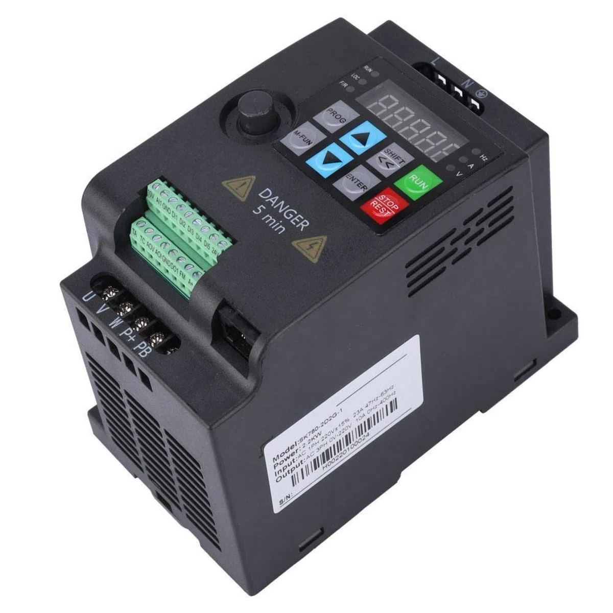 2.2kW VFD Frequenzumrichter AC Einphasiger 220V Eingang Dreiphasiger 220V-Ausgang Wechselrichter