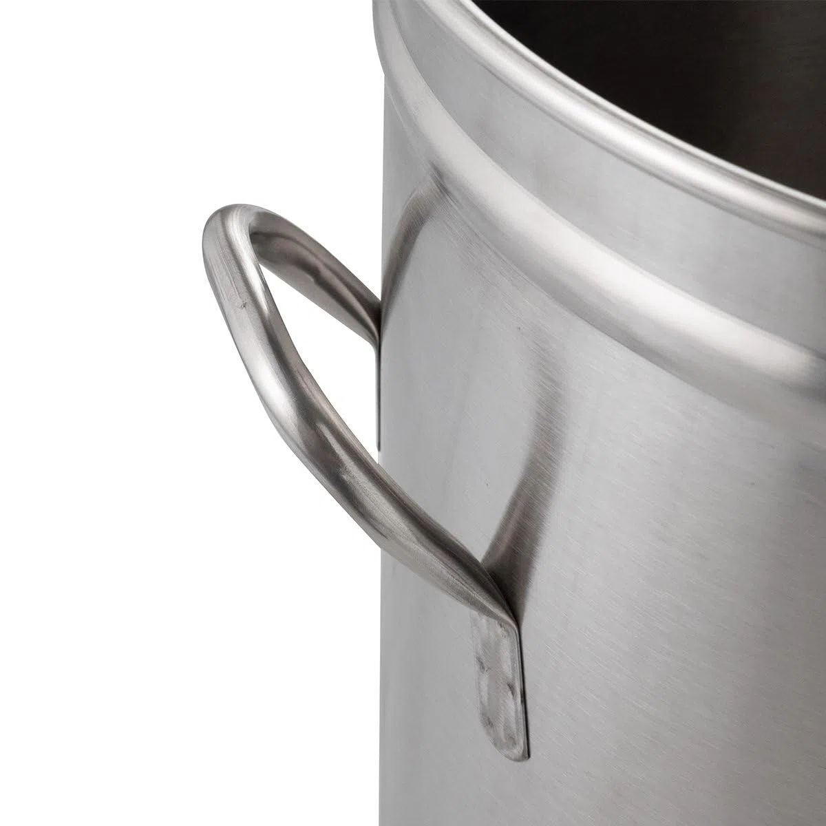 GastroHero Abfallbehälter 50 Liter Edelstahl mit Deckel Griffen Hygienebehälter Gastro Küche Chrom-Nickel-Stahl rund