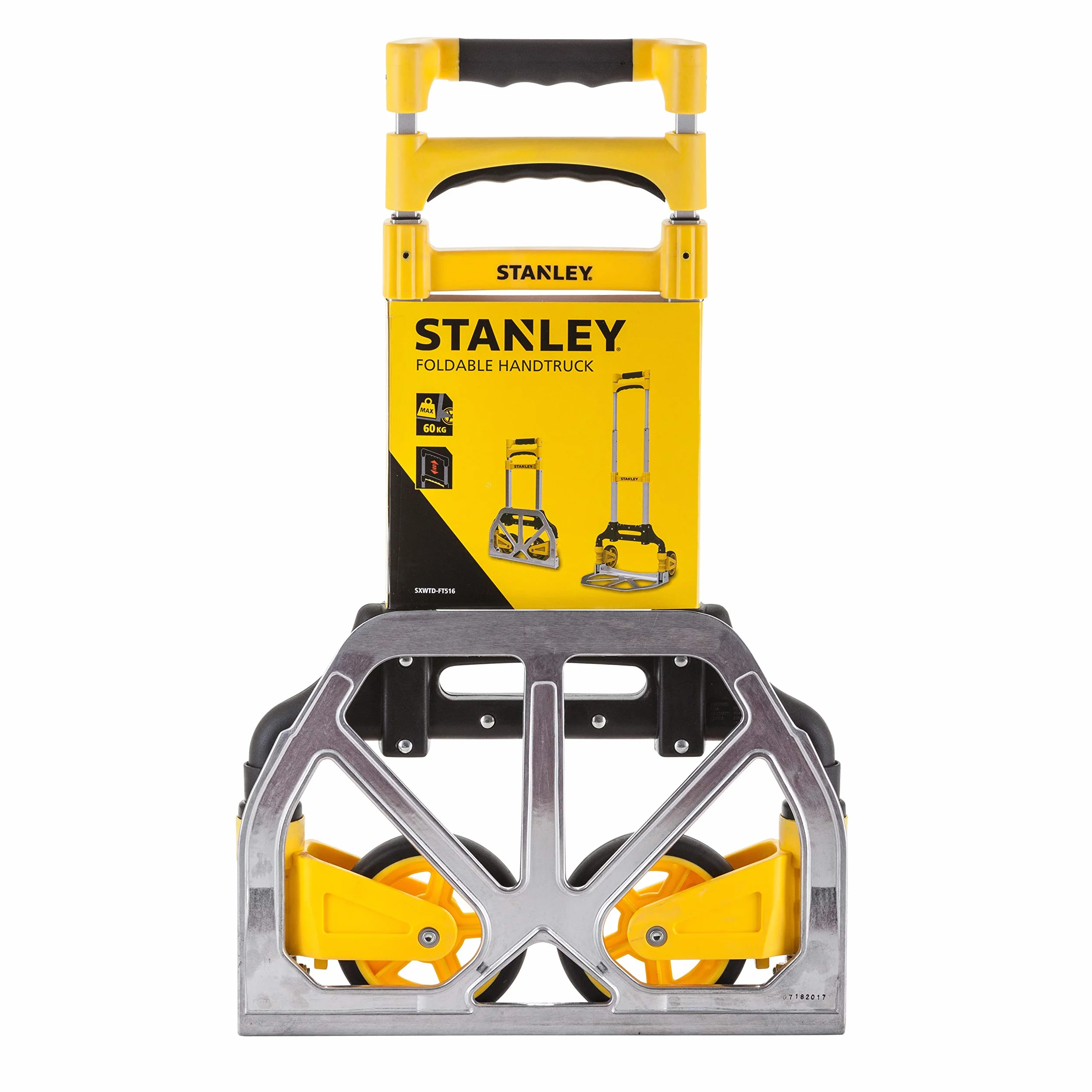 STANLEY klappbare Sackkarre, Tragkraft 70Kg, SXWTD-FT516, Abmessungen Ladefläche 39x28cm, inklusive elastischem Spanngurt, platzsparend verstaubar, Anti-Rutsch Platte