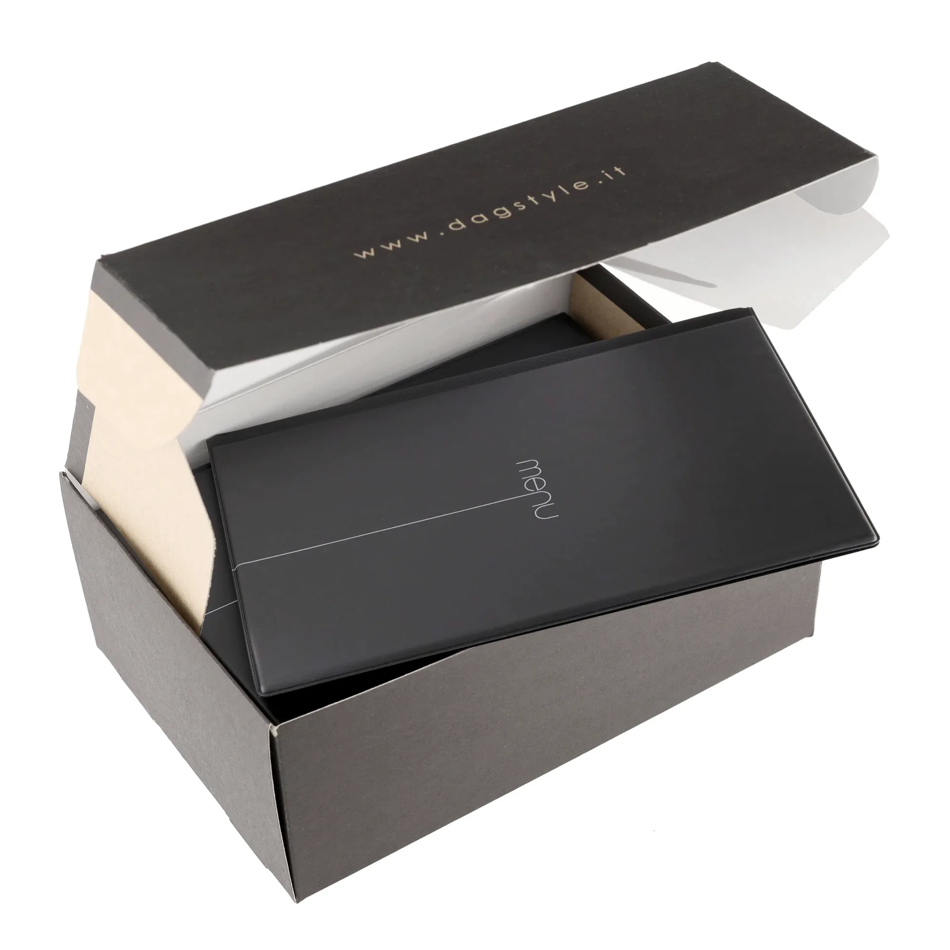 DAG STYLE Line Risto, Menü, speisekarten Restaurantbox 10 Stück, Format A5, PVC, Made in Italy, Plastiktüten, Schwarz
