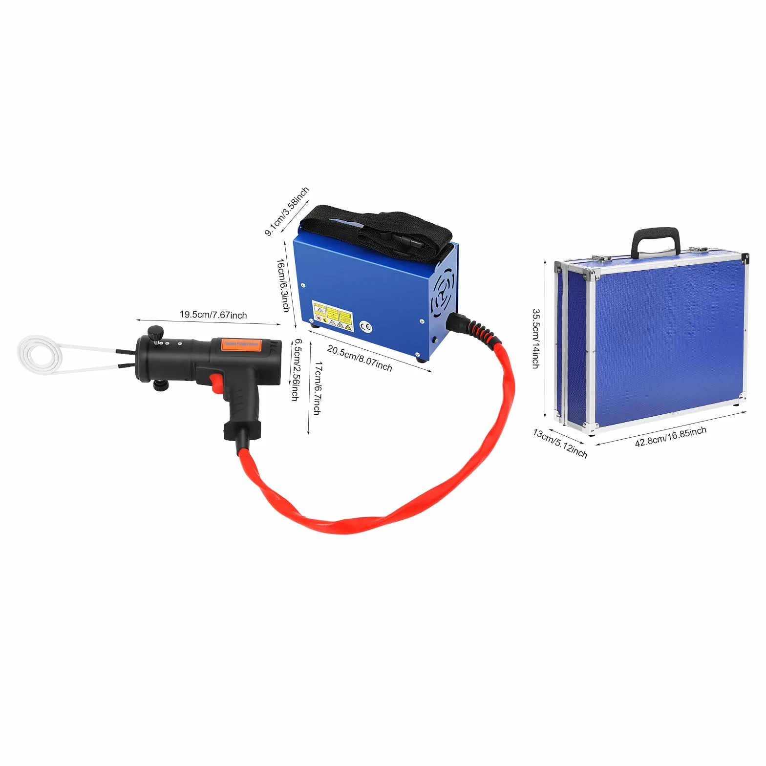 1500W Magnetischer Induktionsheizgerät KFZ, 1000℃ Flameless Induction Heater mit 4 Spulen, Tragbarer Induktion Schraubenlöser, Schrauben Löser für Rostige Muttern & Lager