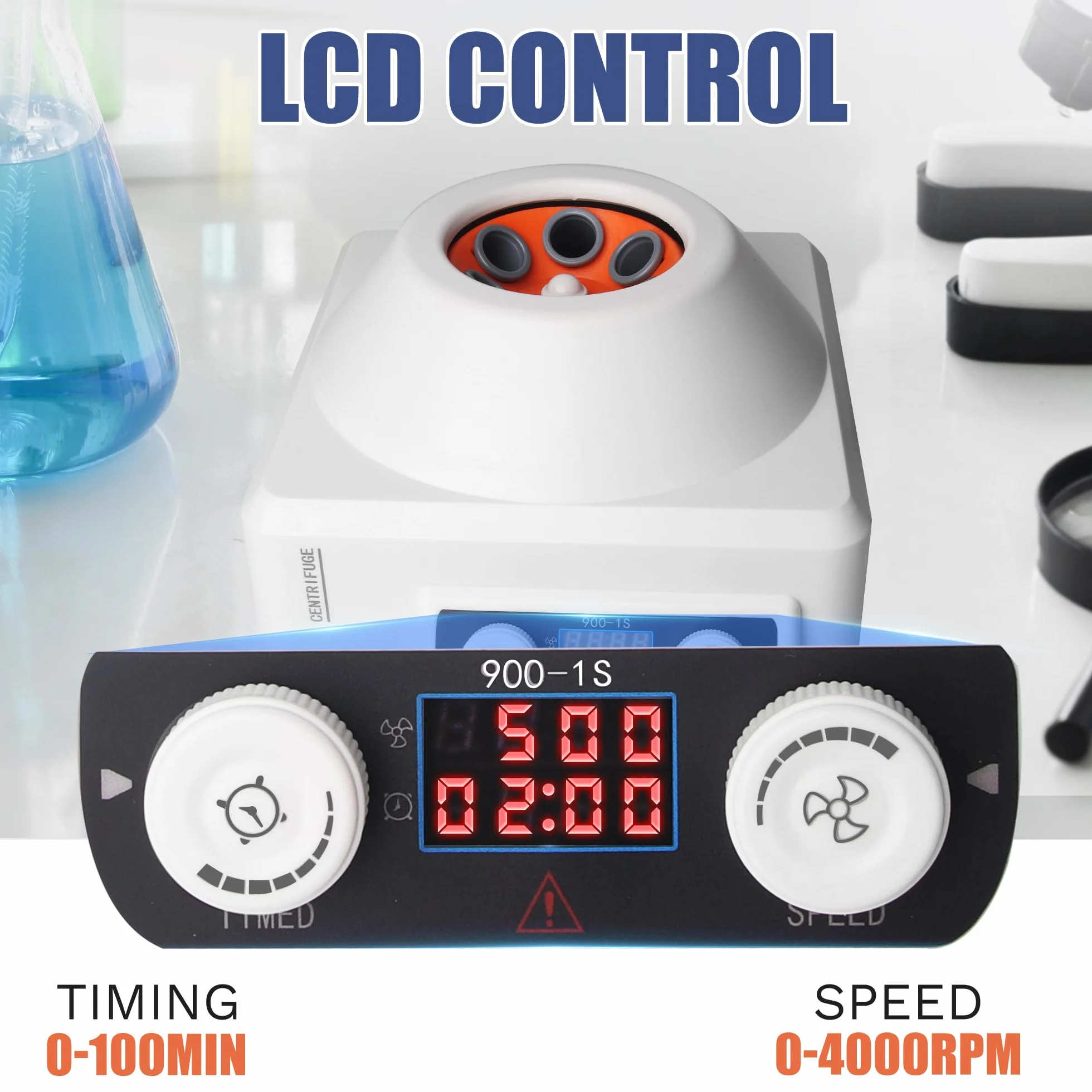 PRP Zentrifuge, 6x10ml Tischzentrifuge Blut mit LCD-Bildschirm, 4000rpm 1795xg RCF Tragbare Zentrifuge Labor, 1-99 Minuten Limit, für Blut, Plasma 220V