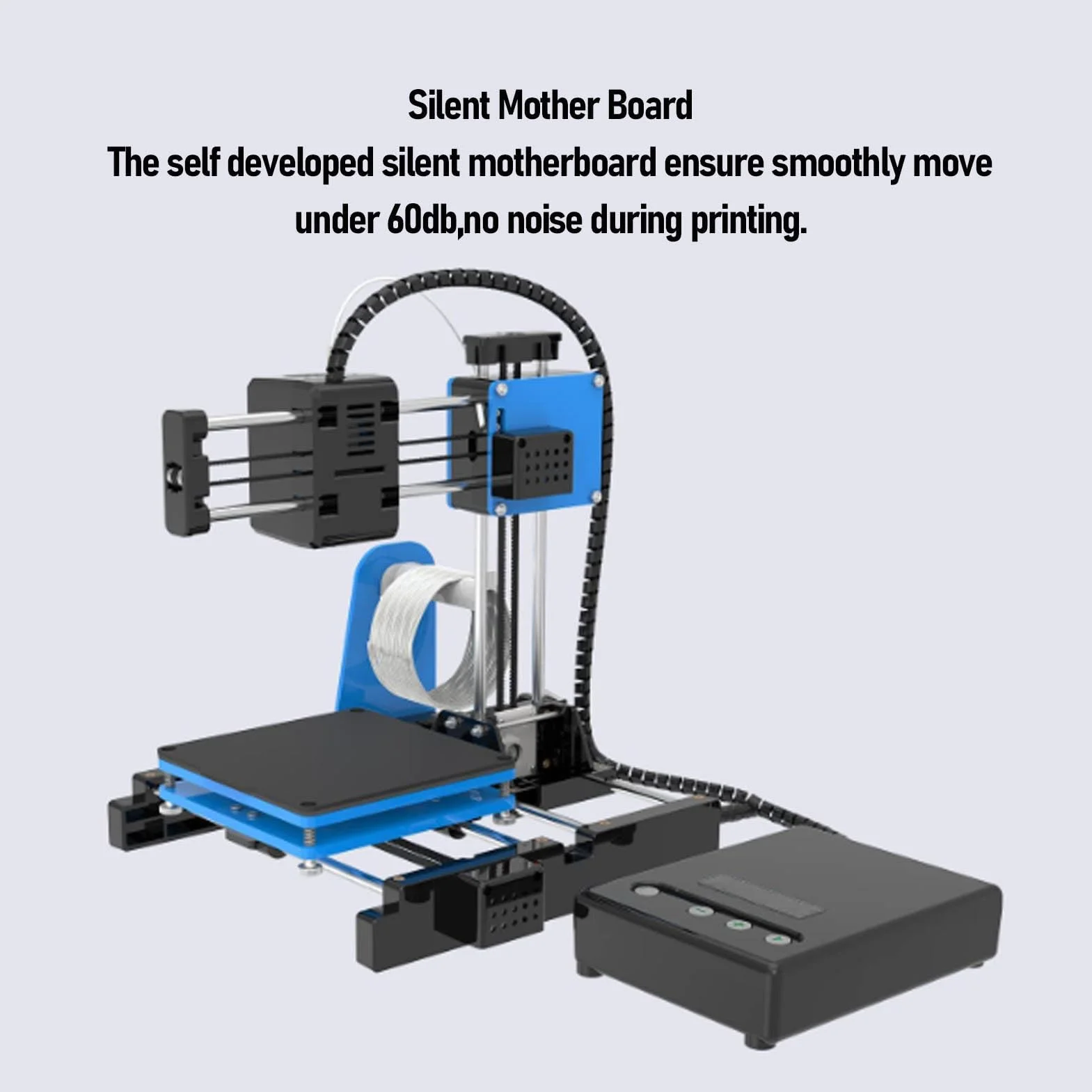 3D Drucker Klein3D-Drucker für Anfänger Unterstützt das Drucken mit Einem Mausklick, 3D-Druckmaschinen mit PLA Filament 10-40mm/s Druckgröße 100x100x100mm (EU -Stecker)