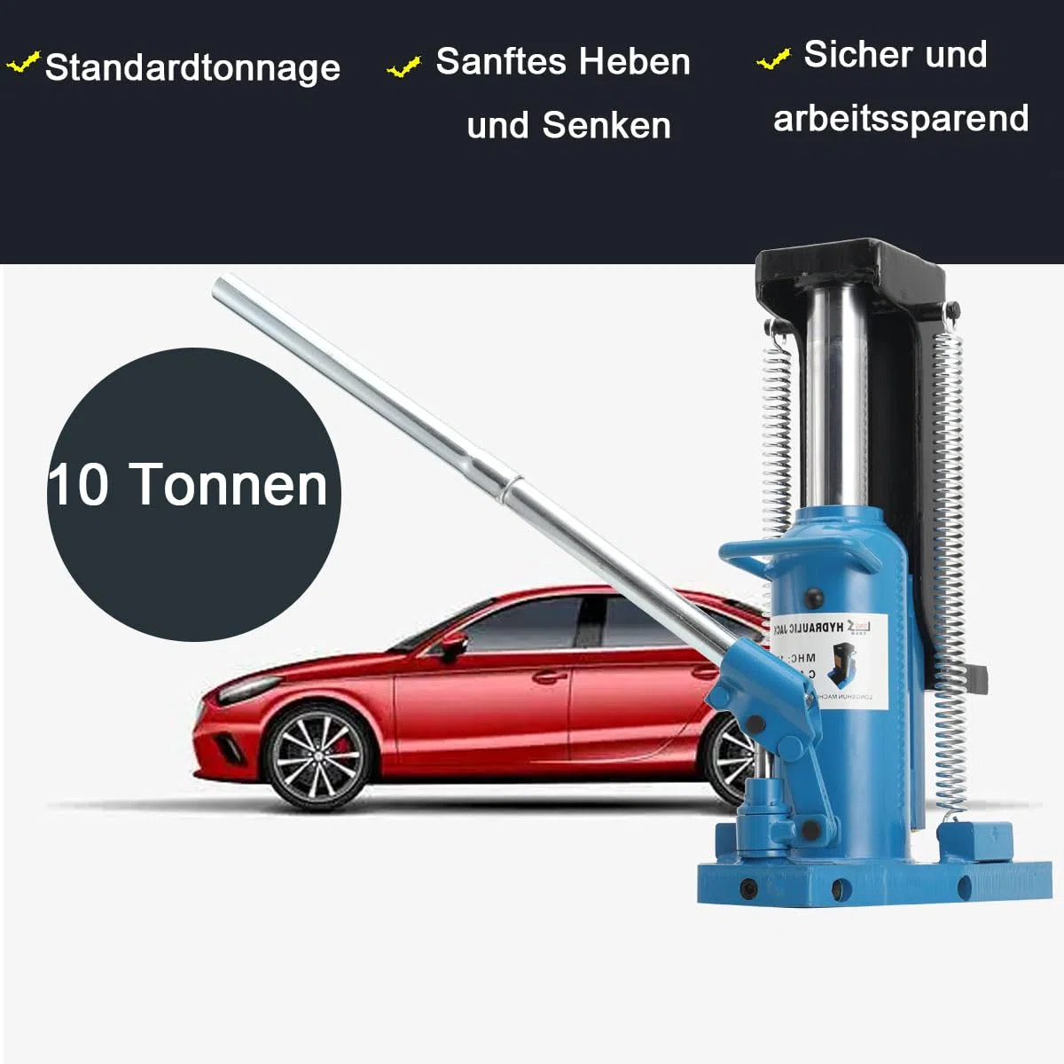 Hydraulischer Wagenheber 5 Tonnen, Auf Zehenheber 90-125MM Flaschenheber | 10 t Lufthydraulischer Klauenwagenheber, Maschinenwagenheber, Oben Mindesthöhe 90mm,Klaue (niedrigste Position) 25 mm