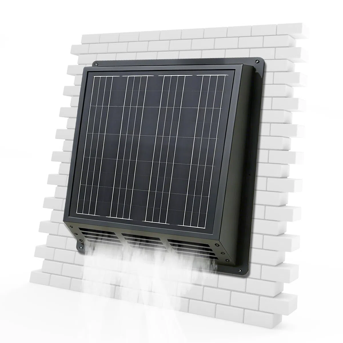Solar Dachventilator 2500RPM High-Speed Abluftventilator mit 12V Monokristallines Solarpanel, IP67 Wasserdicht, 33.0x33.0x8.9 cm für Dachboden, Garage, Wohnmobil, Schuppen - Einfache Installation