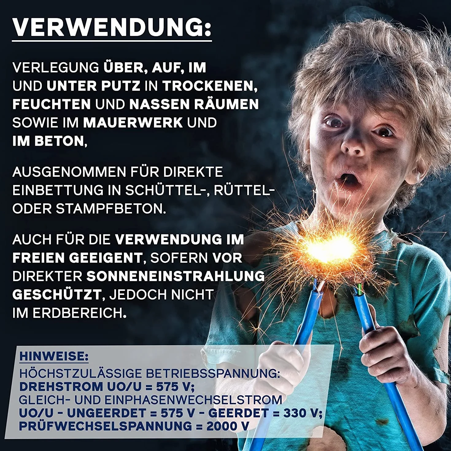 EBROM NYM-J 1x10 mm² Mantelleitung, Erdungskabel in grau 10 mm2: 10 Meter | Ab 5 m bis 150 m - Erdungsleitung Installationsleitung Feuchtraumkabel für die feste Verlegung in trockenen + feuchten Räumen