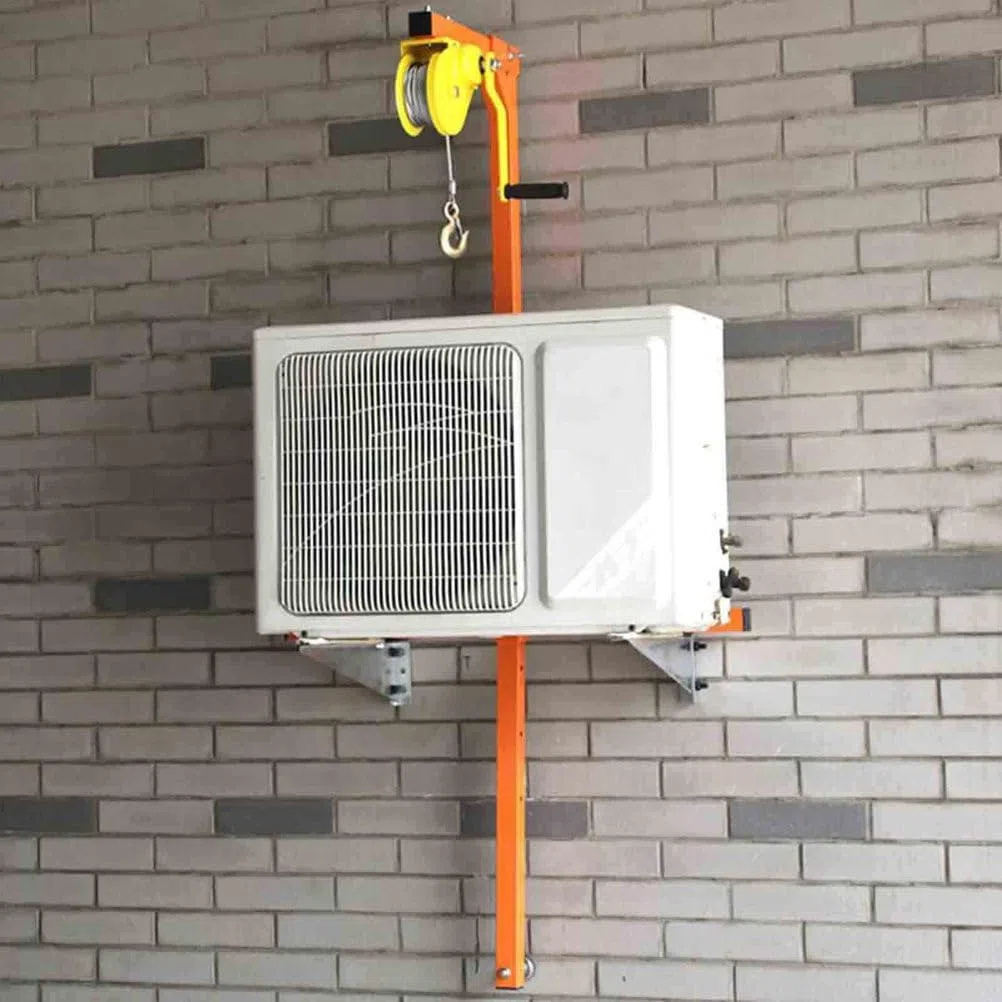 Hochleistungs-Hebegerät für Klimaanlagen, 150 kg Tragkraft, manuelle Seilwinde, robuster Kran mit 15 m Reichweite, einfache Installation, effizientes Oranges Design für H