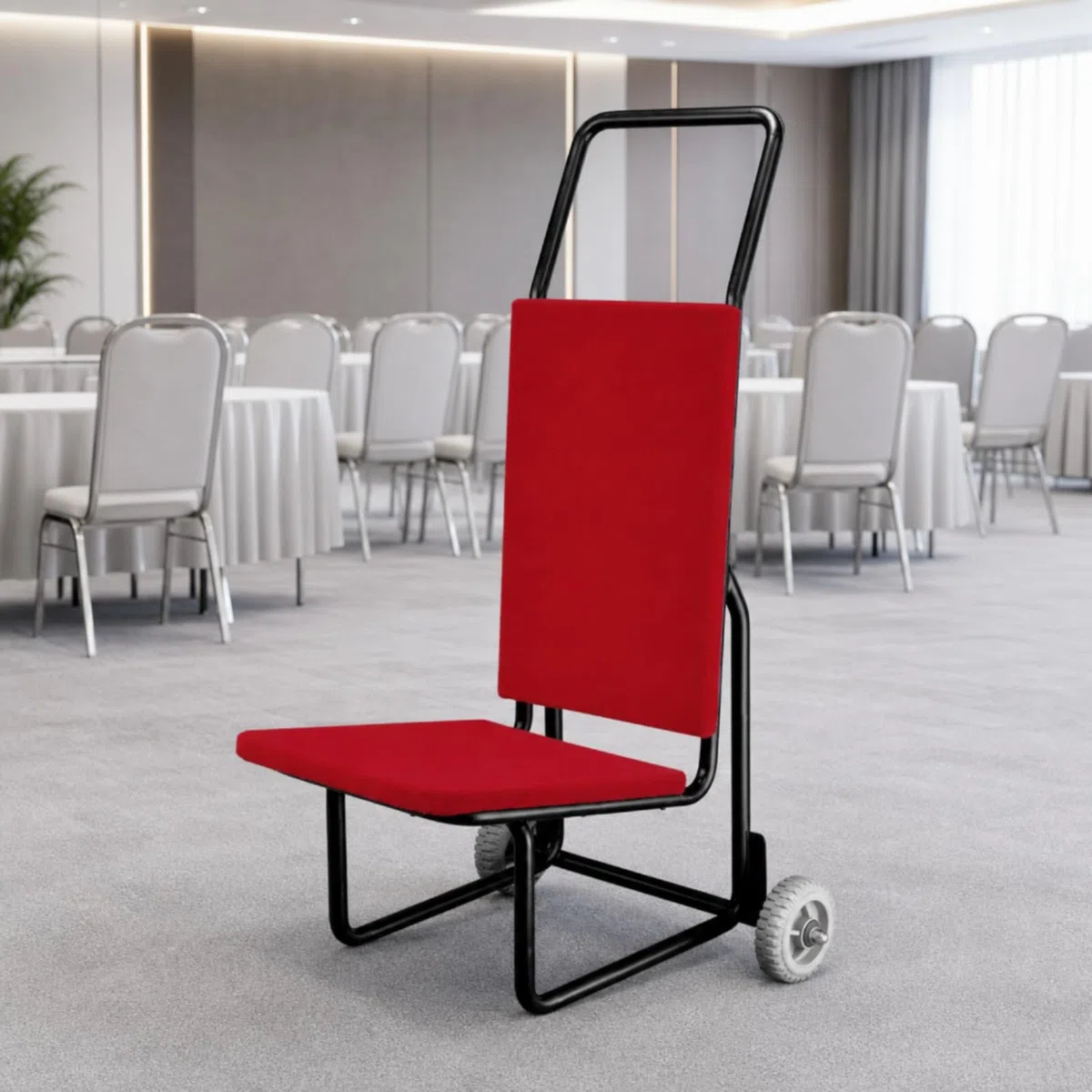 Hotel Transportwagen Stuhlwagen Möbelroller Möbelkarre Transportwagen aus Eisen mit Gepolstertem Rückenteil Flachem Unterbau Und Stabilem Rahmen für