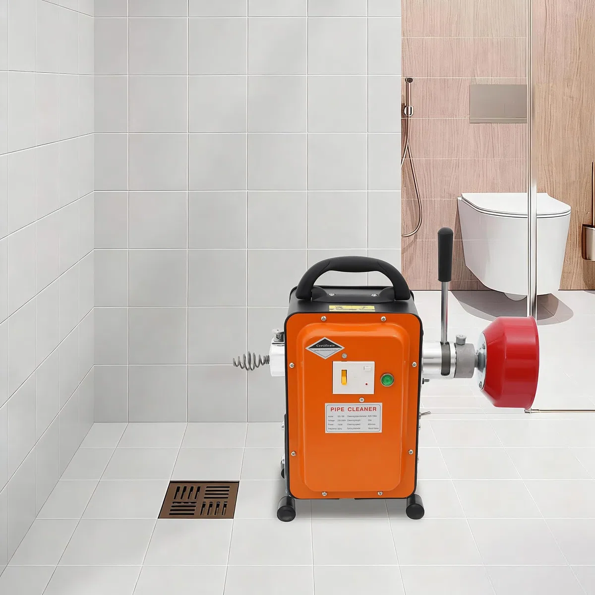 Rohrreinigungsmaschine, 750 W 400 U/min Elektrische Rohrreinigungsmaschine Abflussreinigungsmaschine Kanalreinigungsmaschine mit Reiner Kupfermotor für Privathaushalten Immobilien Restaurants