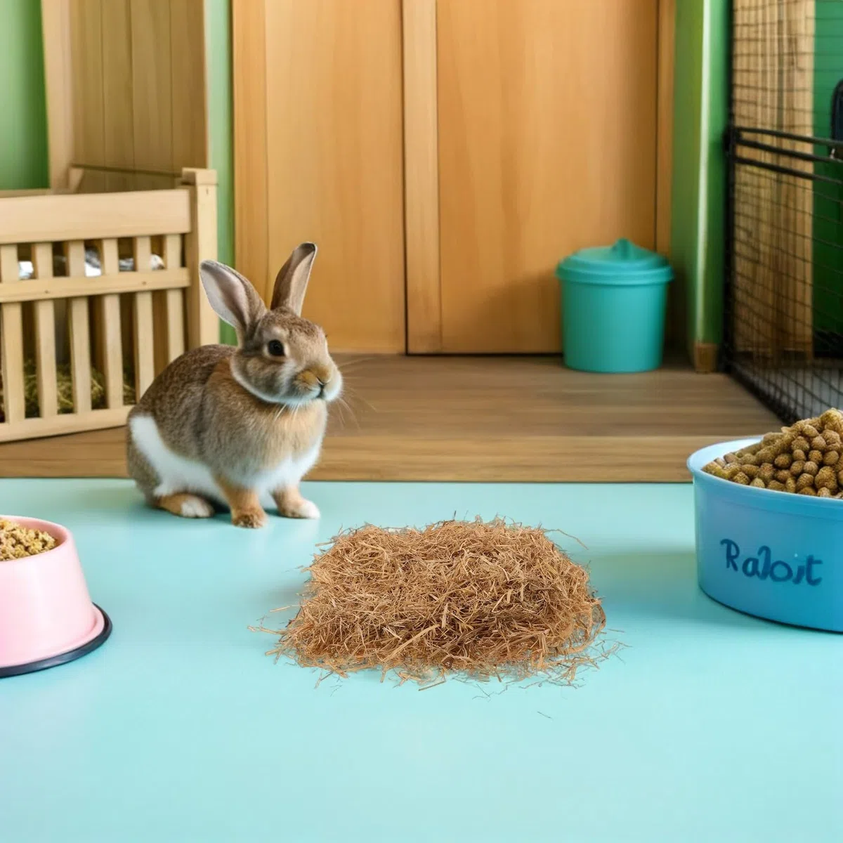 Trockenes Weiches Stroh 0,5 kg Wiederverwendbare Nistmatte für Kaninchen Kleintiere und Hühnerlegebox Saugfähige Schutzunterlage für Stall und Bauernhof