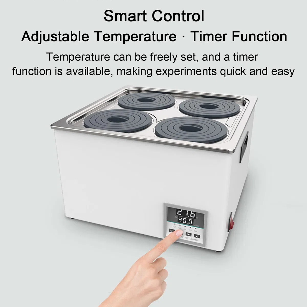 Digitales Thermostat-Laborwasserbad, Edelstahl-Innentank, Digitalanzeige, Wasserbad-Laborausrüstung und Timing-Funktion, Temperaturbereich Raumtemperatur-99,9 ℃, für Forschungszentrum