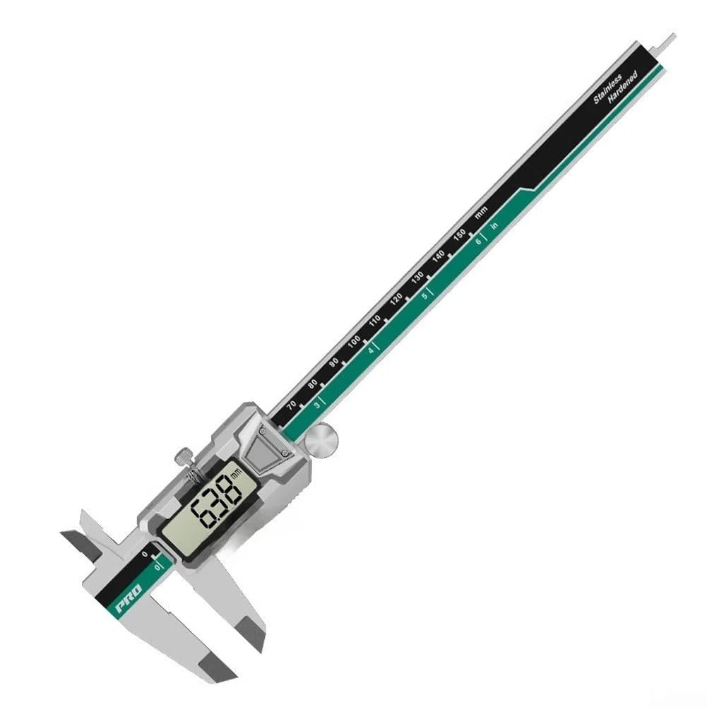 Elektronischer Messschieber, 15,2 cm, Edelstahl-Körper, genaue Tiefenmessung, automatische Abschaltfunktion für Haushaltsprojekte (300 mm)