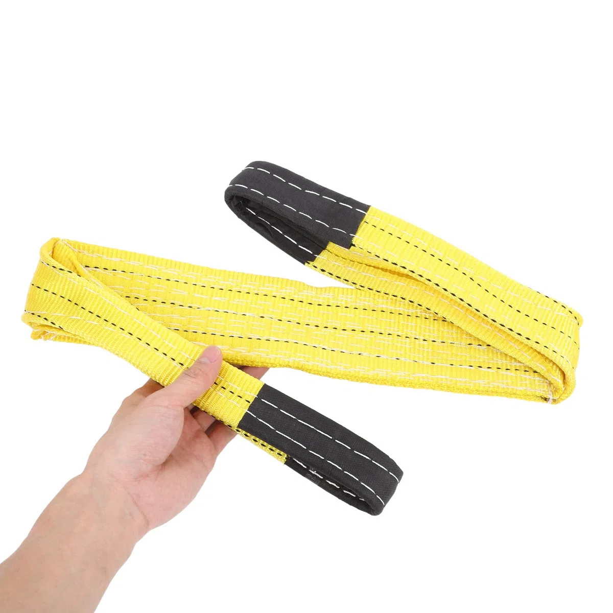 2 Stück Teiliges Hebegurt Tonnen Tragkraft Schwerlast Polyester Flachband Hebeschlinge mit Farblich Differenzierten Enden Robust für Möbelumzug Maschinenheben und Abschleppen