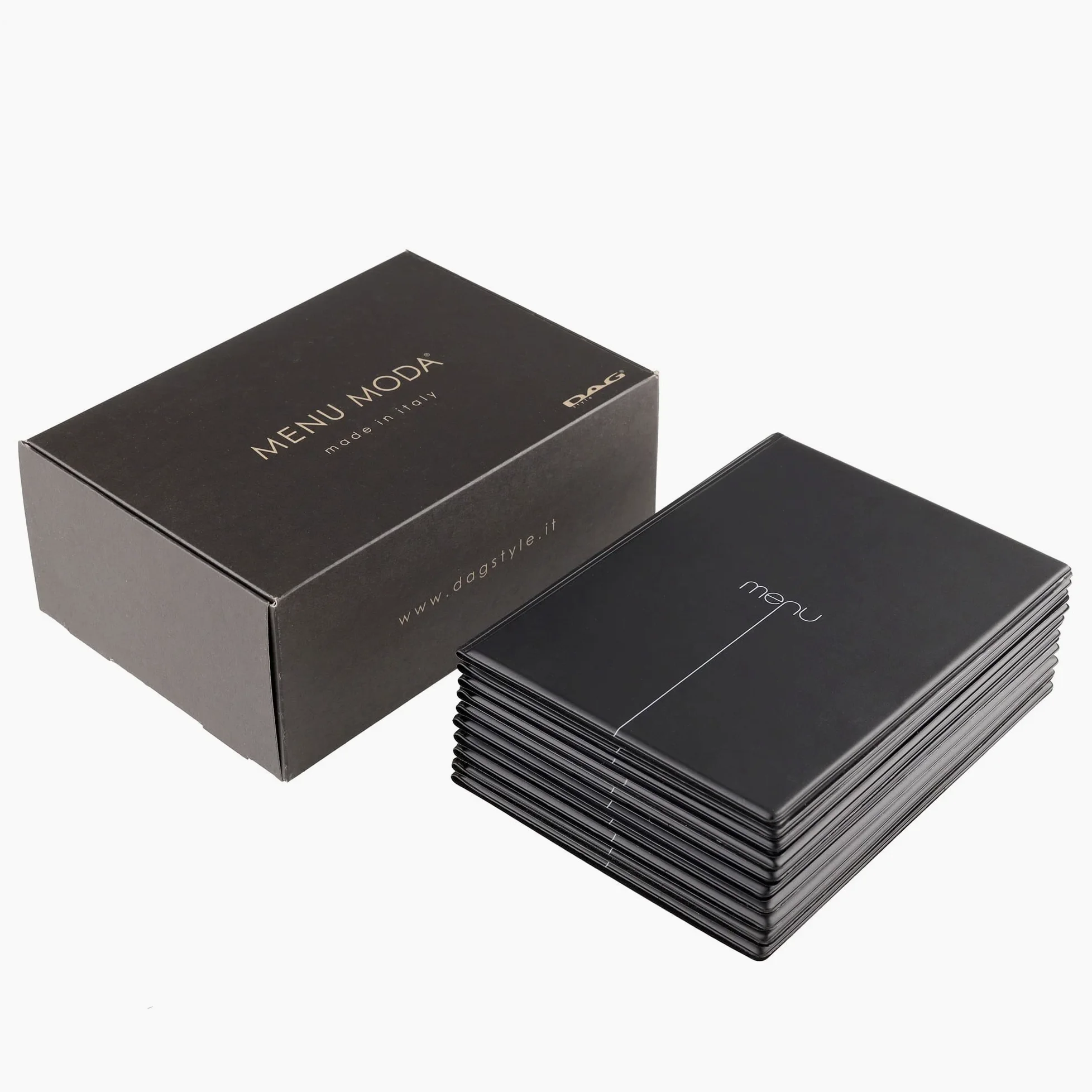 DAG STYLE Line Risto, Menü, speisekarten Restaurantbox 10 Stück, Format A5, PVC, Made in Italy, Plastiktüten, Schwarz