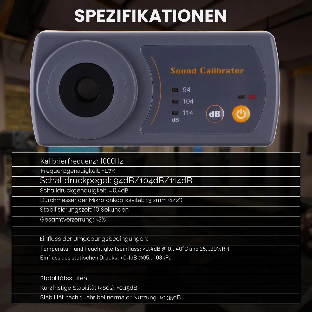 Klang Meter Dezibel Niveau Kalibrator Kalibrierung 114dB / 94dB / 104dB Kalibrierung Niveau Für Klang Niveau Meter Messung Instrument