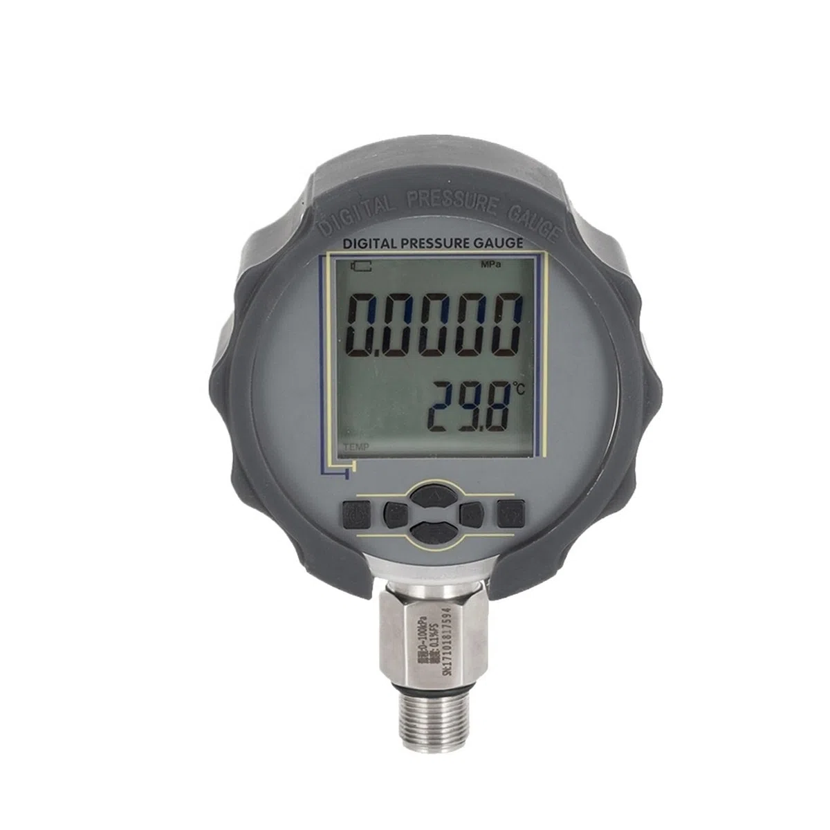 Digitales Manometer, G1/2 Druckkalibrierungsmessgerät, Genauigkeit 0,1 mbar mmHg Tor(-100KPa-400KPa)