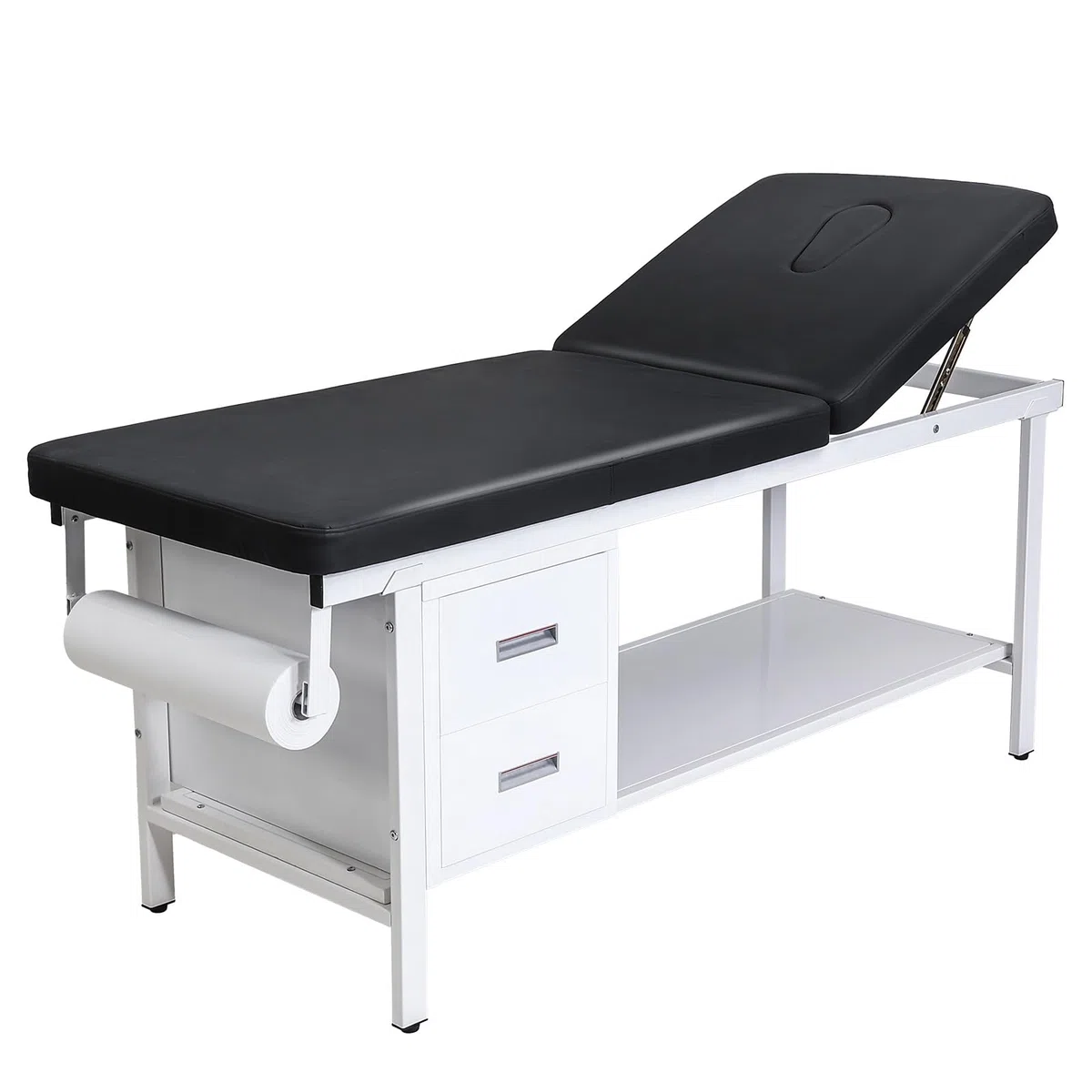 VEVOR Untersuchungsliege 227 kg, Ruheliege, Praixsliege mit verstellbarer Rückenlehne, 2 Schubladen, Ablagefach & Papierrollenspender, Krankenliege für Krankenhäuser & Reha-Zentren, 1855x705x815 mm