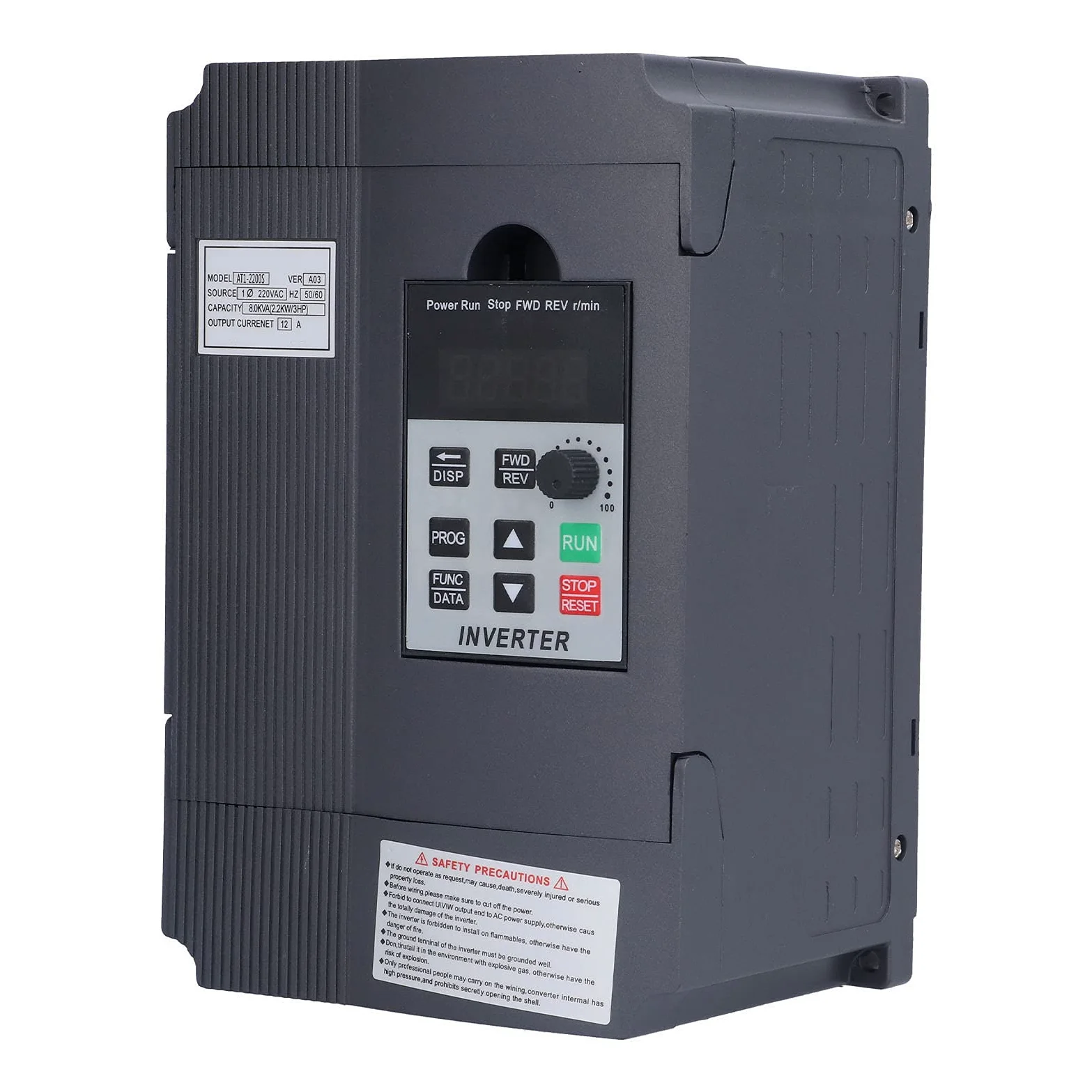 Frequenzumrichter VFD 2.2KW 220V Einphasen Universal Frequenzumwandler zur Steuerung der Motordrehzahl